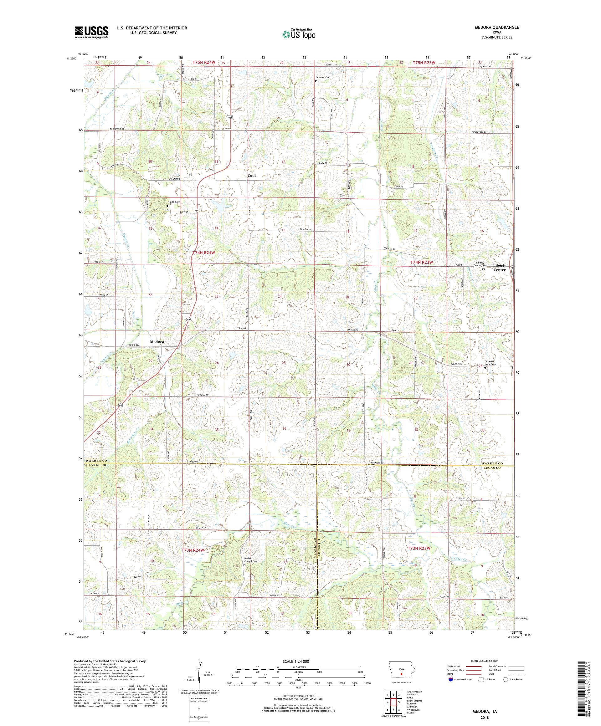 MyTopo Medora, Iowa USGS Quad Topo Map