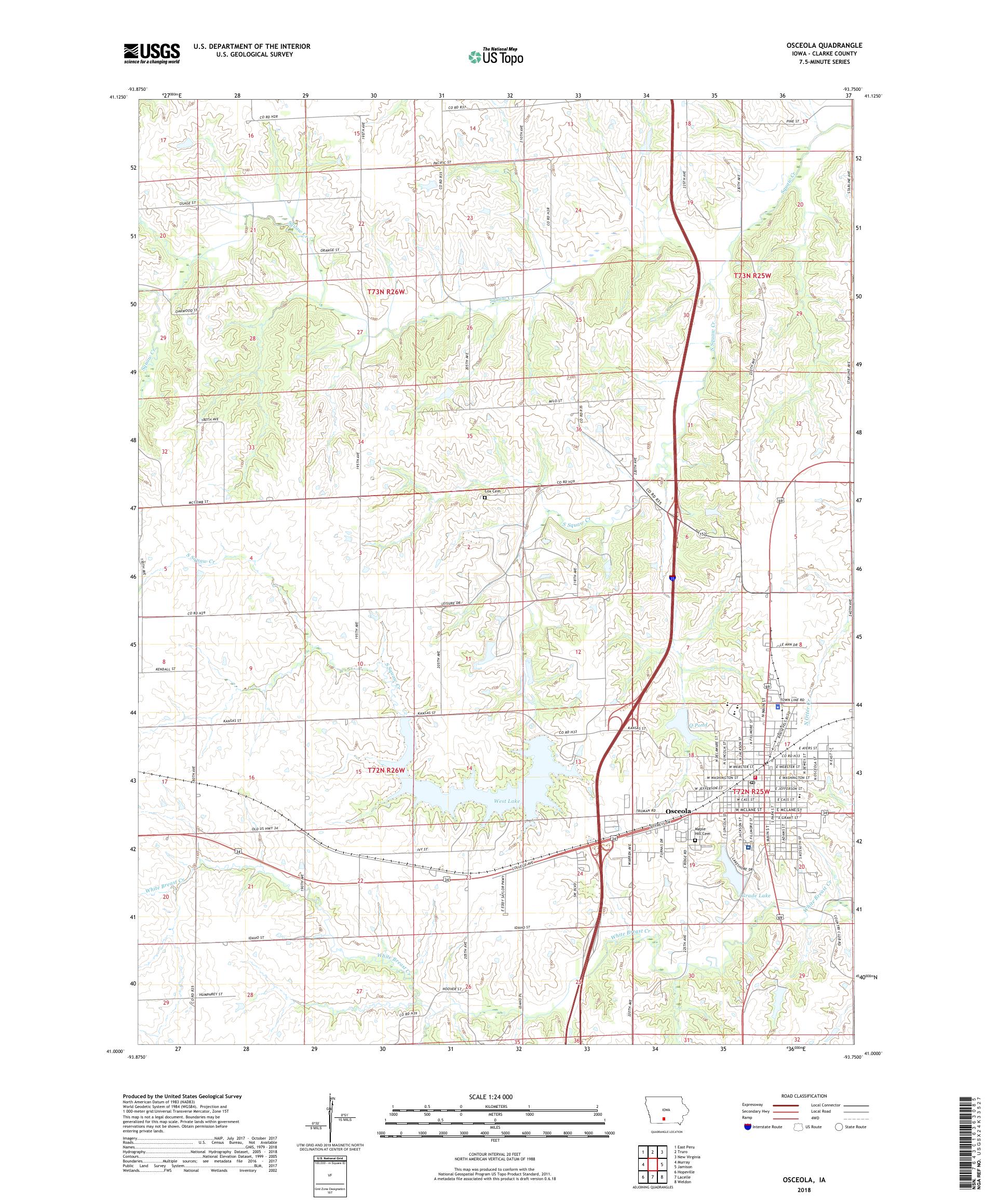MyTopo Osceola, Iowa USGS Quad Topo Map