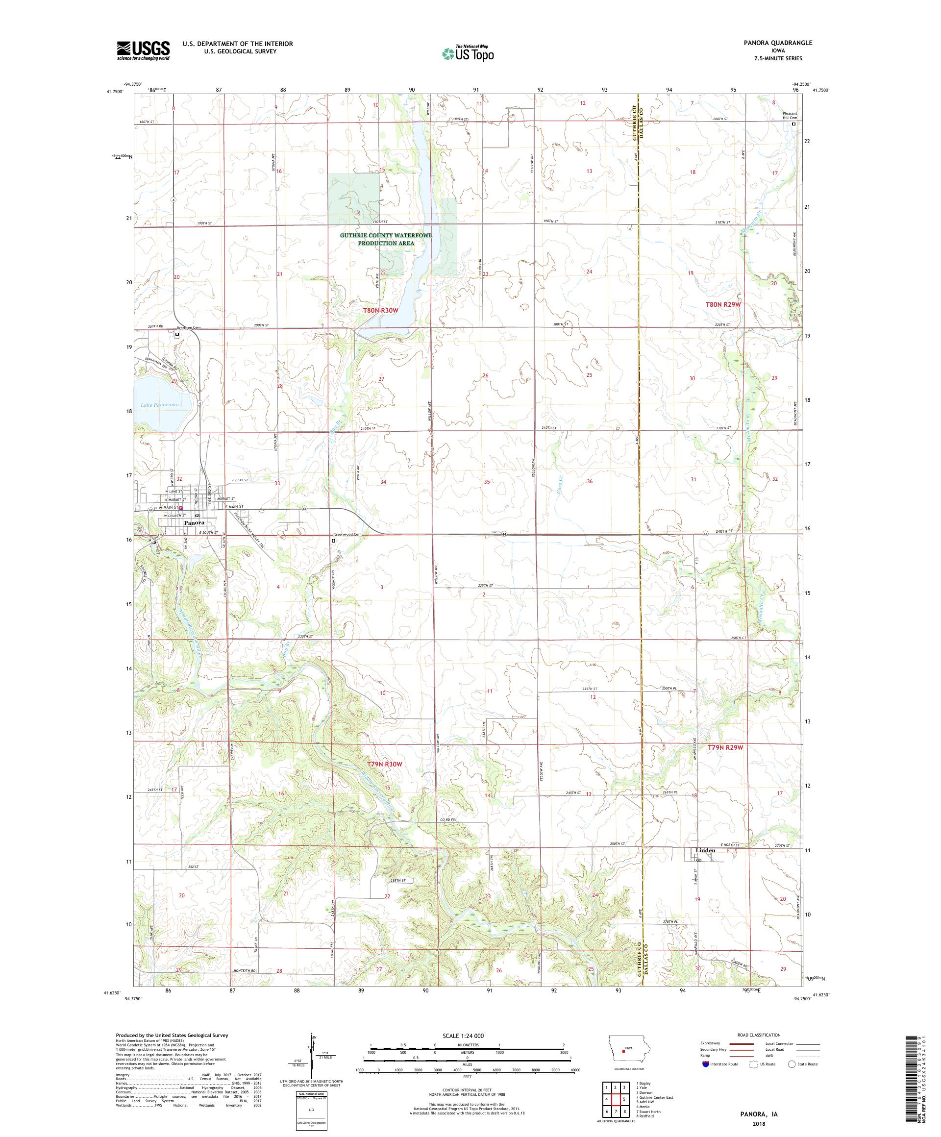 MyTopo Panora, Iowa USGS Quad Topo Map