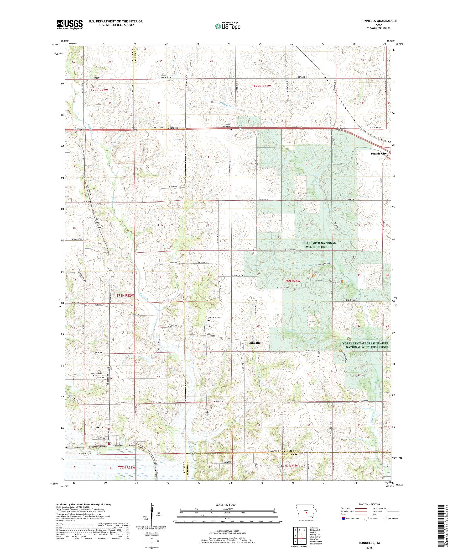 MyTopo Runnells, Iowa USGS Quad Topo Map