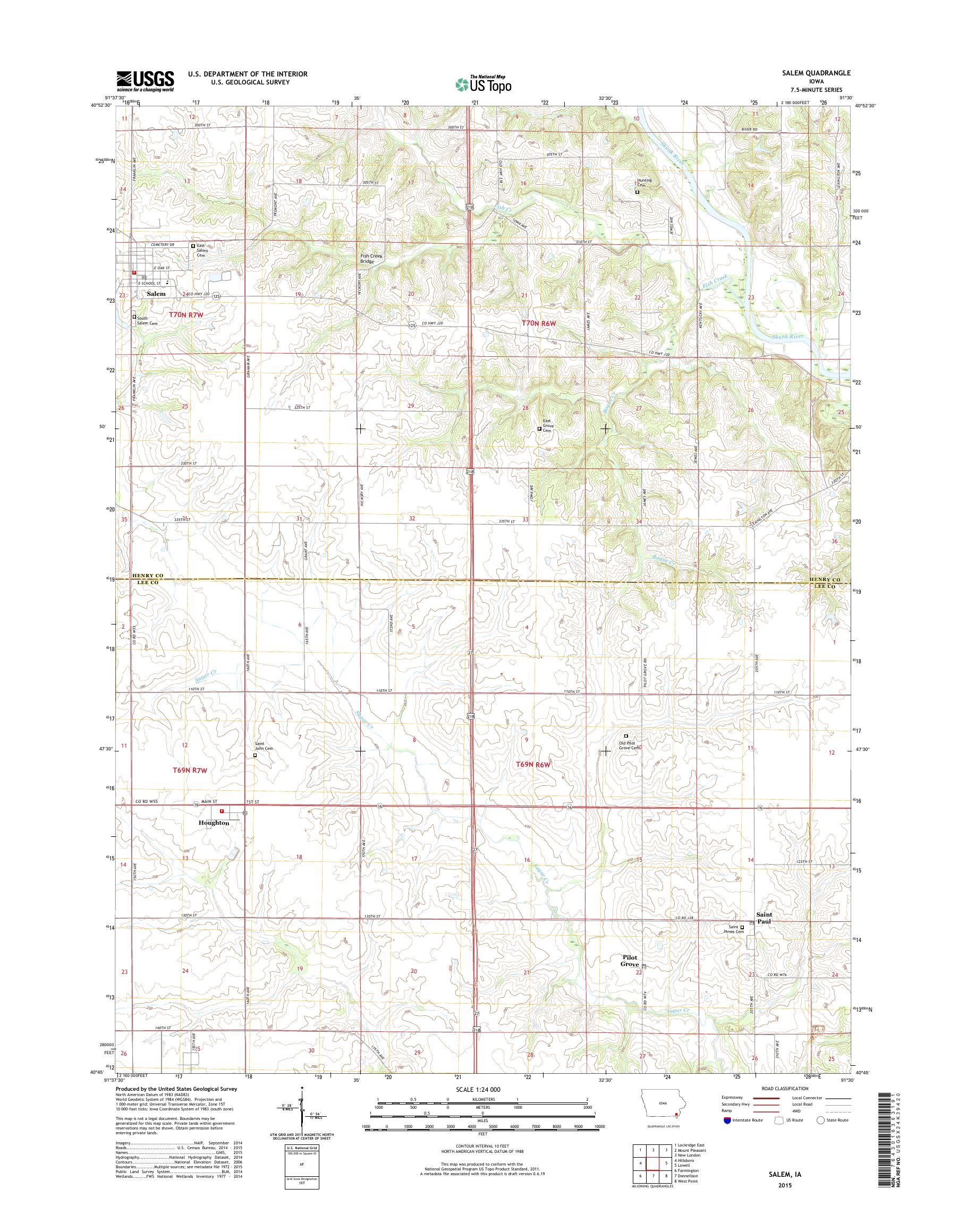 mytopo salem iowa usgs quad topo map mytopo com