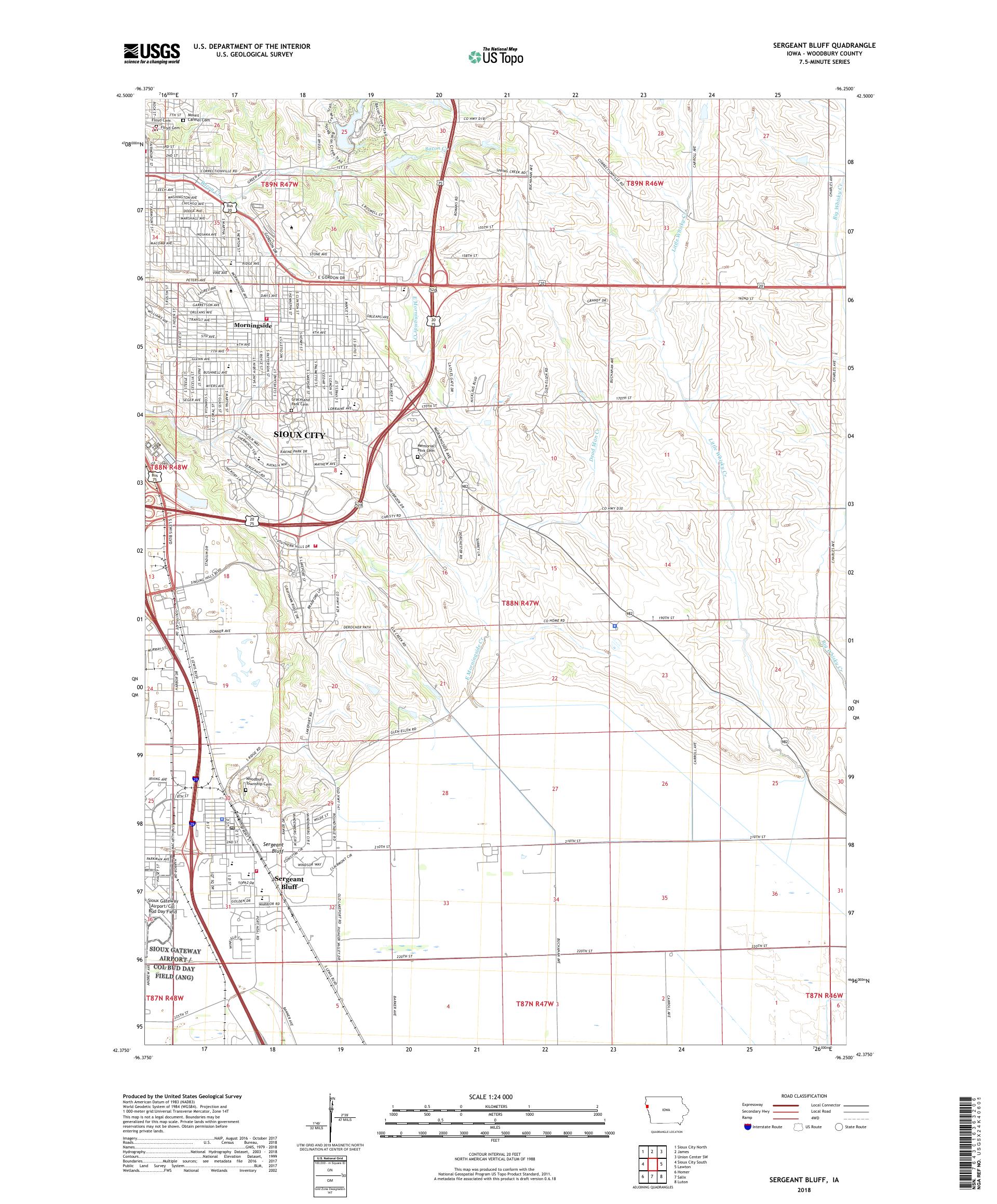 MyTopo Sergeant Bluff, Iowa USGS Quad Topo Map