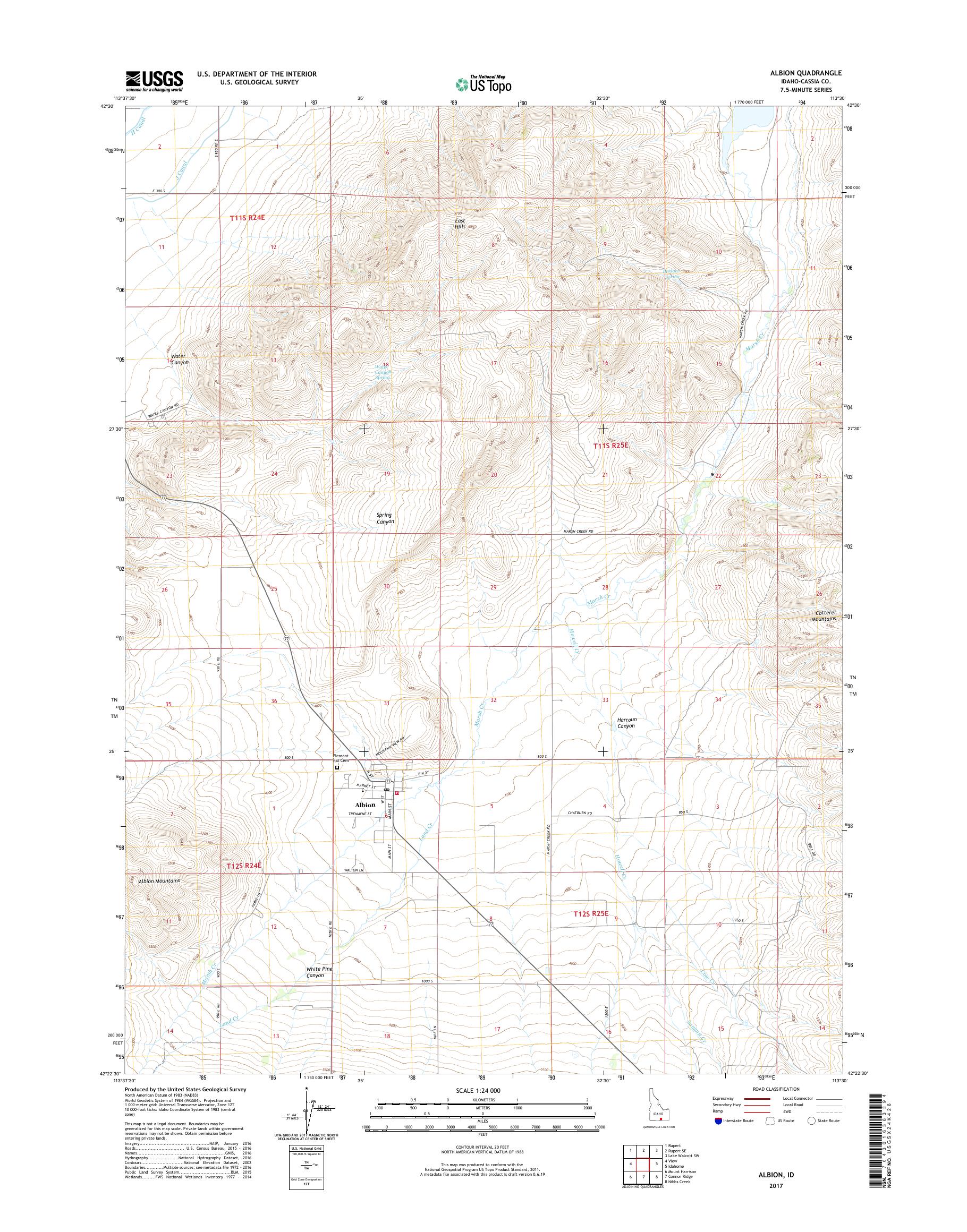 MyTopo Albion, Idaho USGS Quad Topo Map