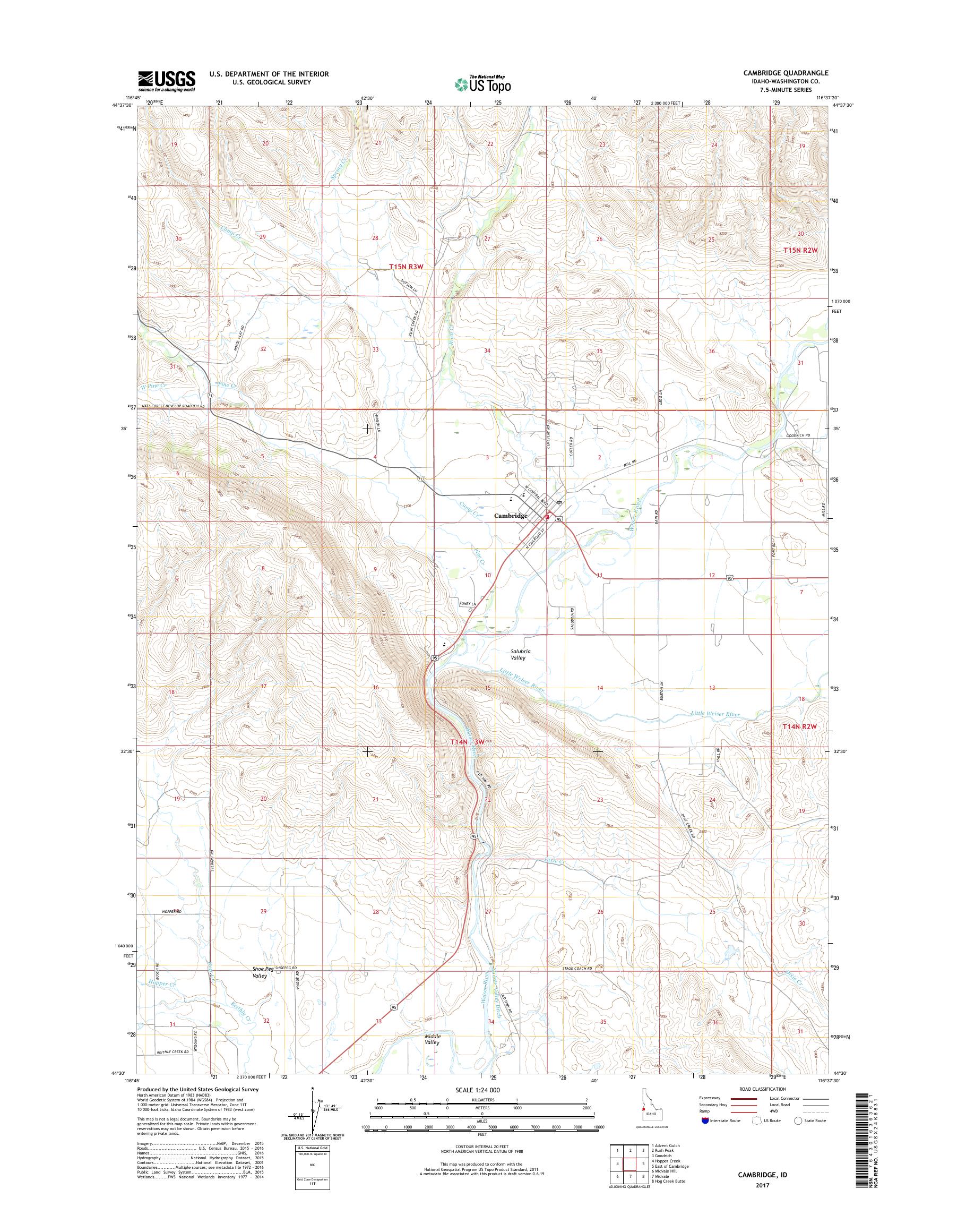 MyTopo Cambridge, Idaho USGS Quad Topo Map