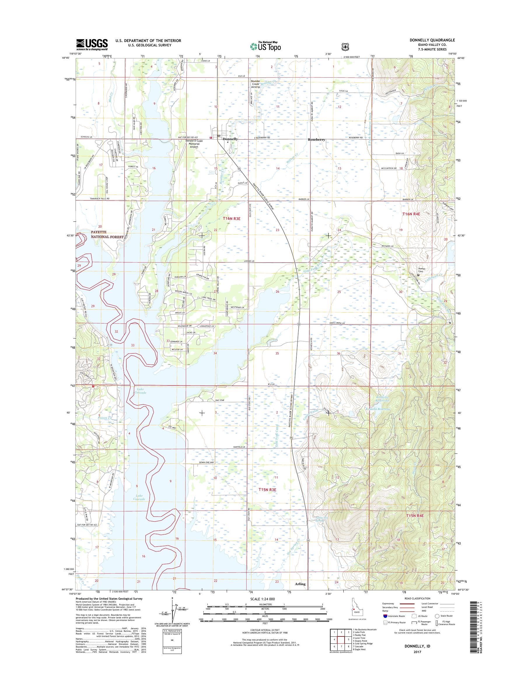 MyTopo Donnelly, Idaho USGS Quad Topo Map