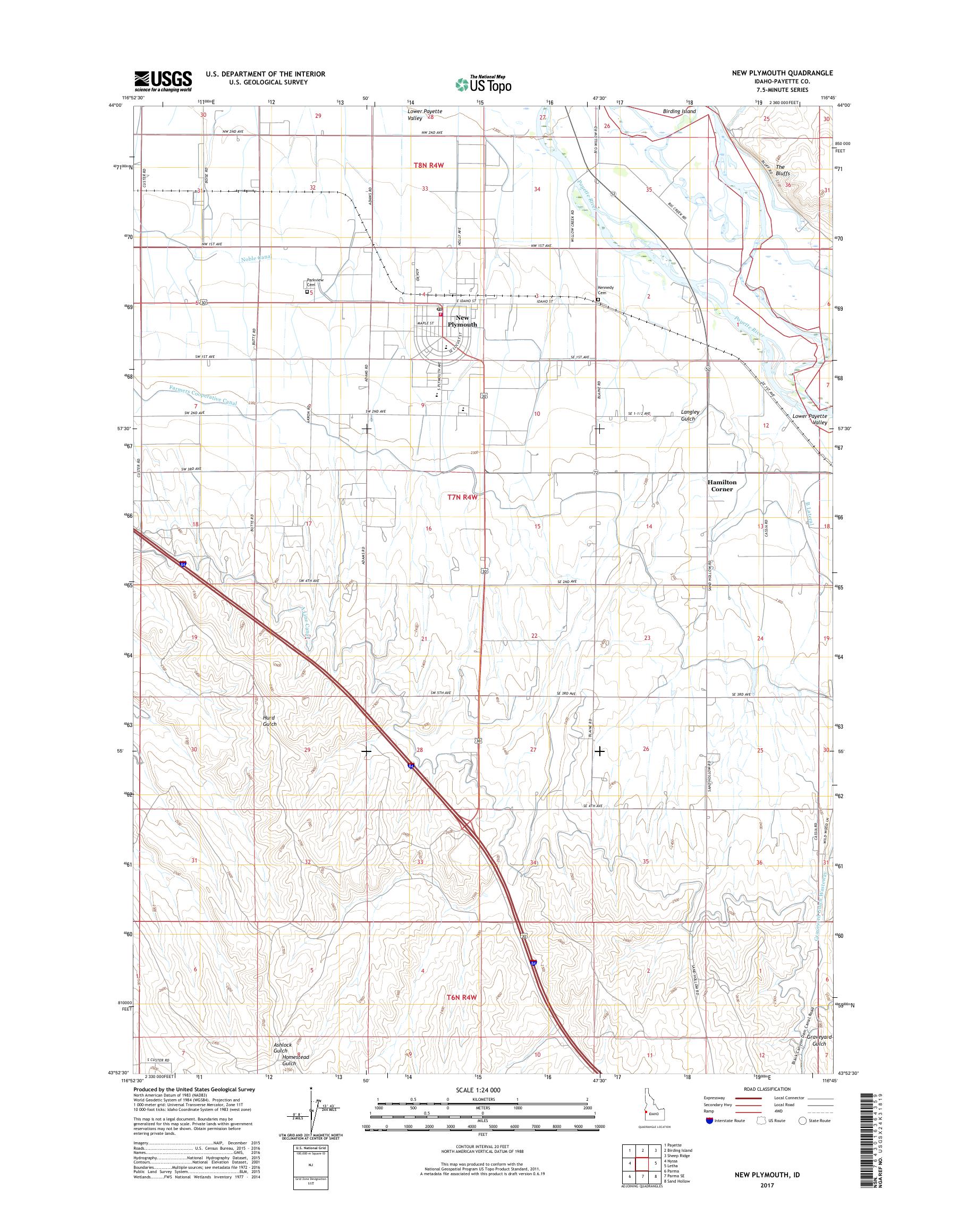 MyTopo New Plymouth, Idaho USGS Quad Topo Map