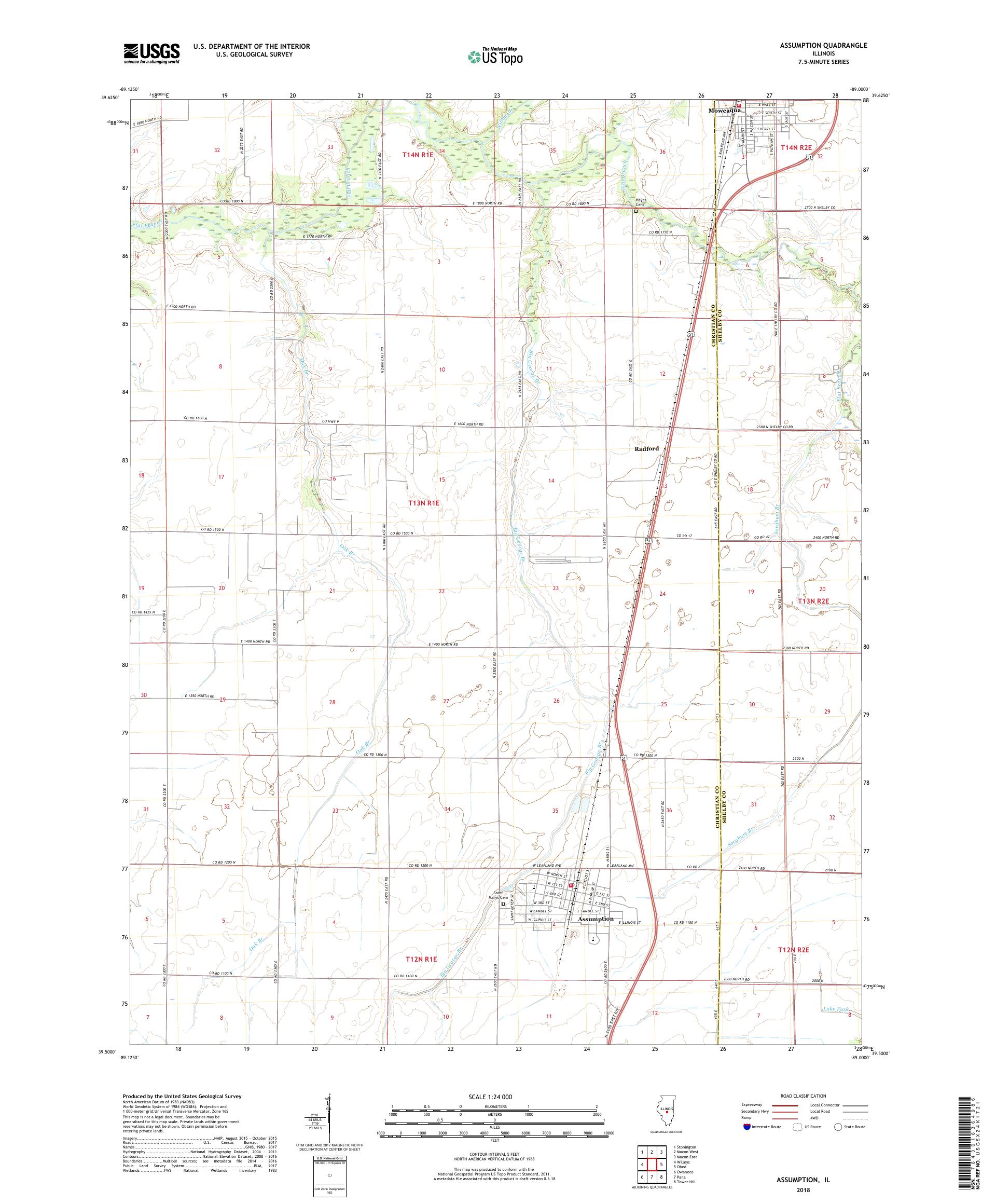 MyTopo Assumption, Illinois USGS Quad Topo Map