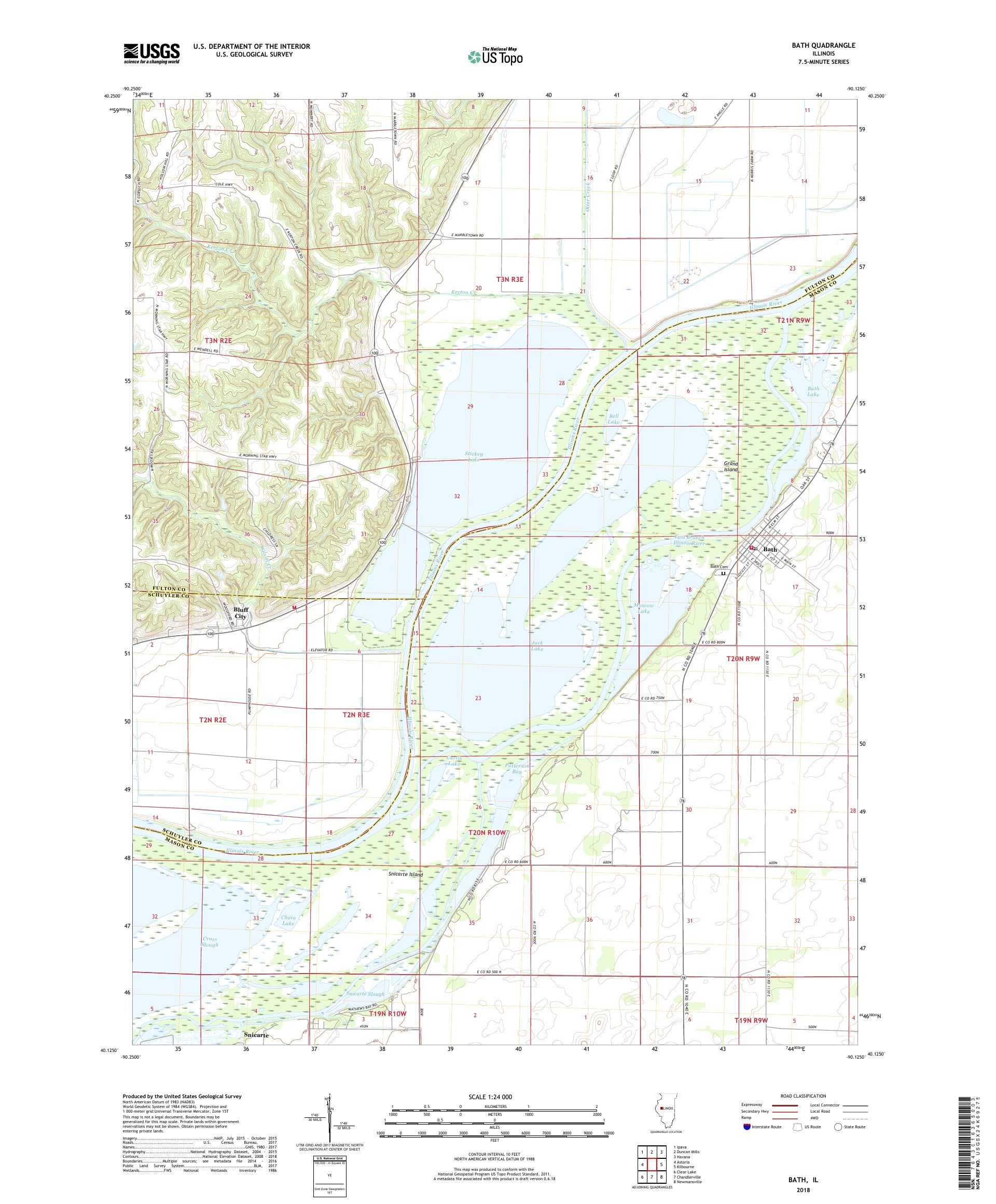 MyTopo Bath, Illinois USGS Quad Topo Map