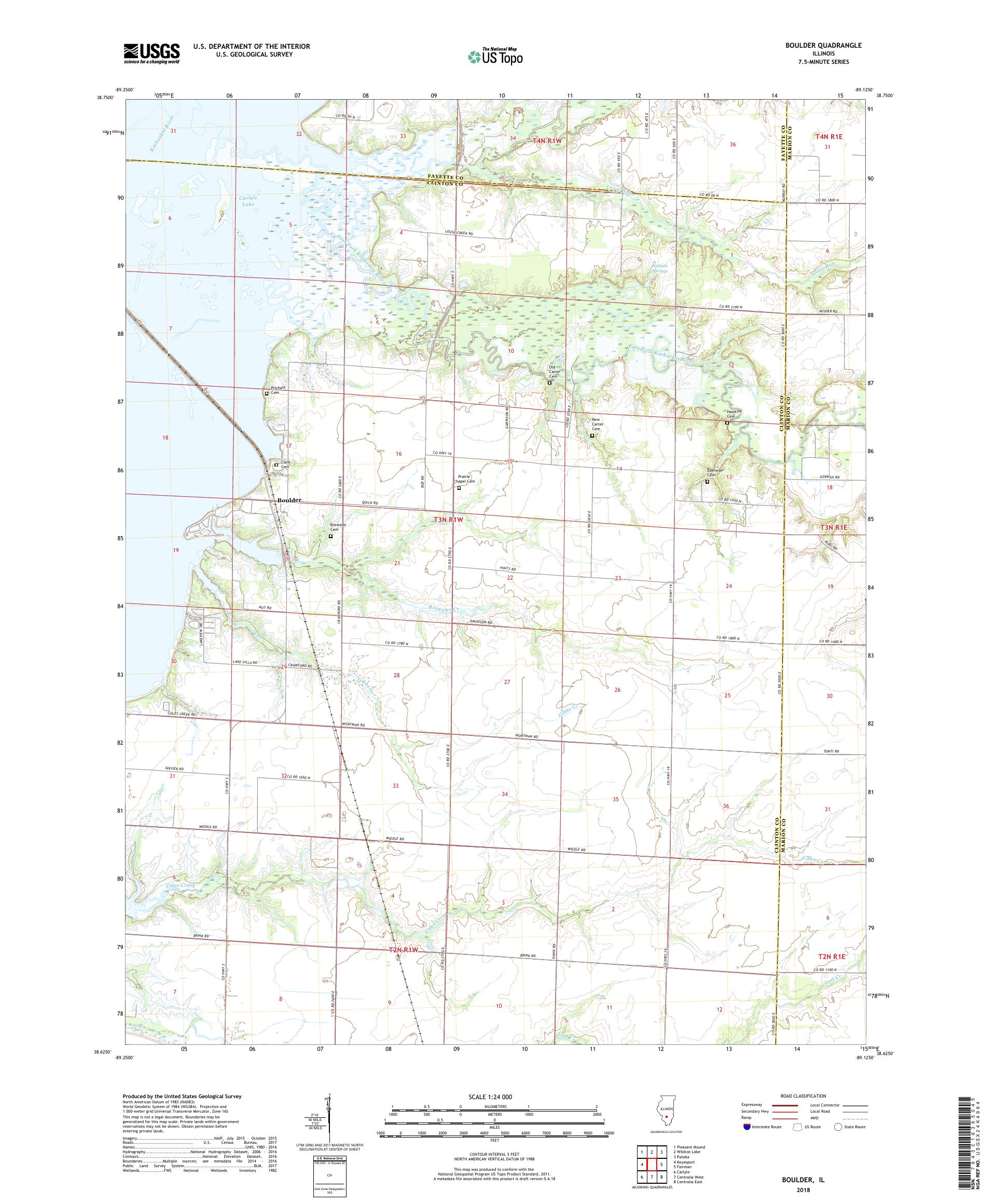 MyTopo Boulder, Illinois USGS Quad Topo Map