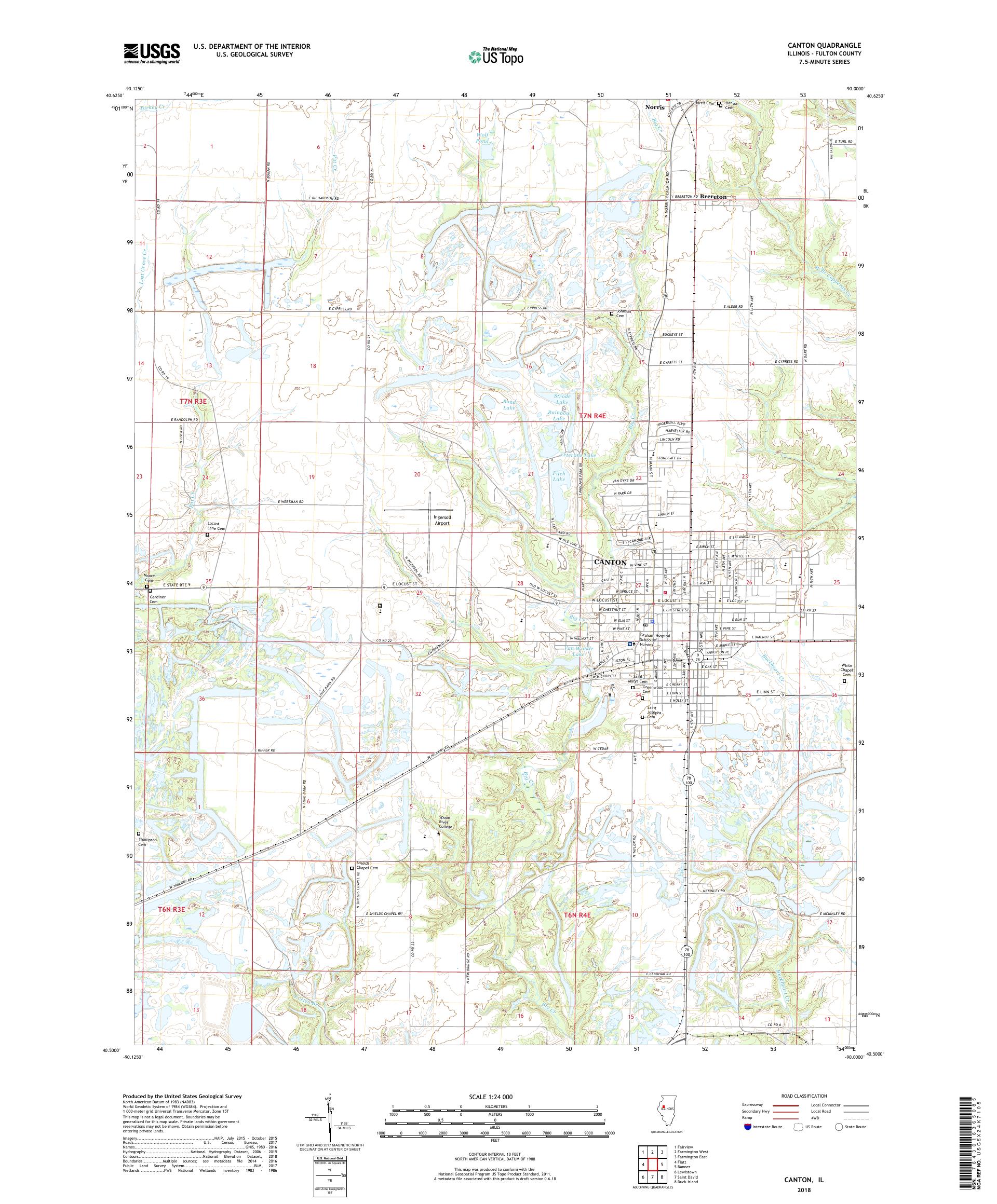 MyTopo Canton, Illinois USGS Quad Topo Map