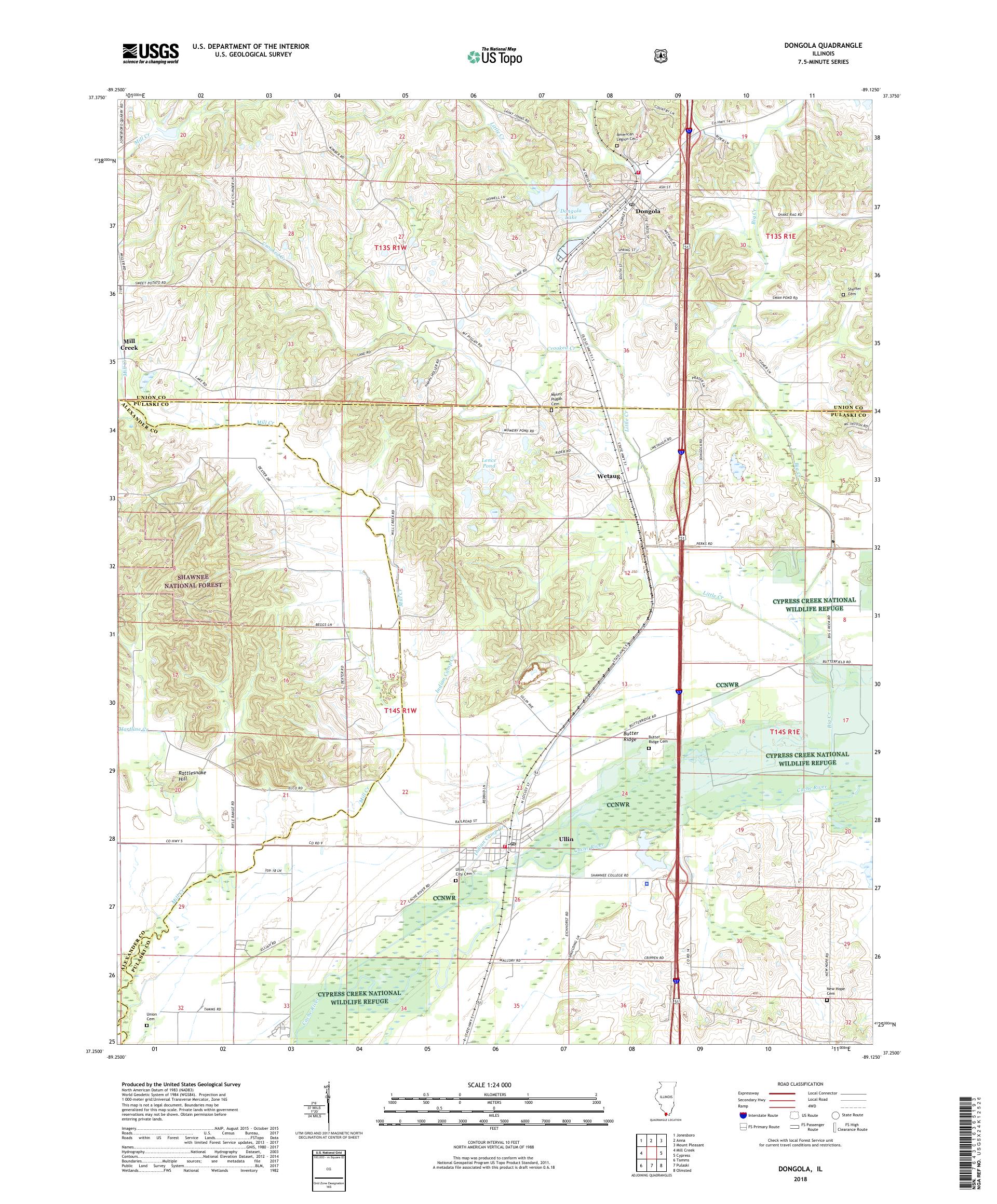 MyTopo Dongola, Illinois USGS Quad Topo Map