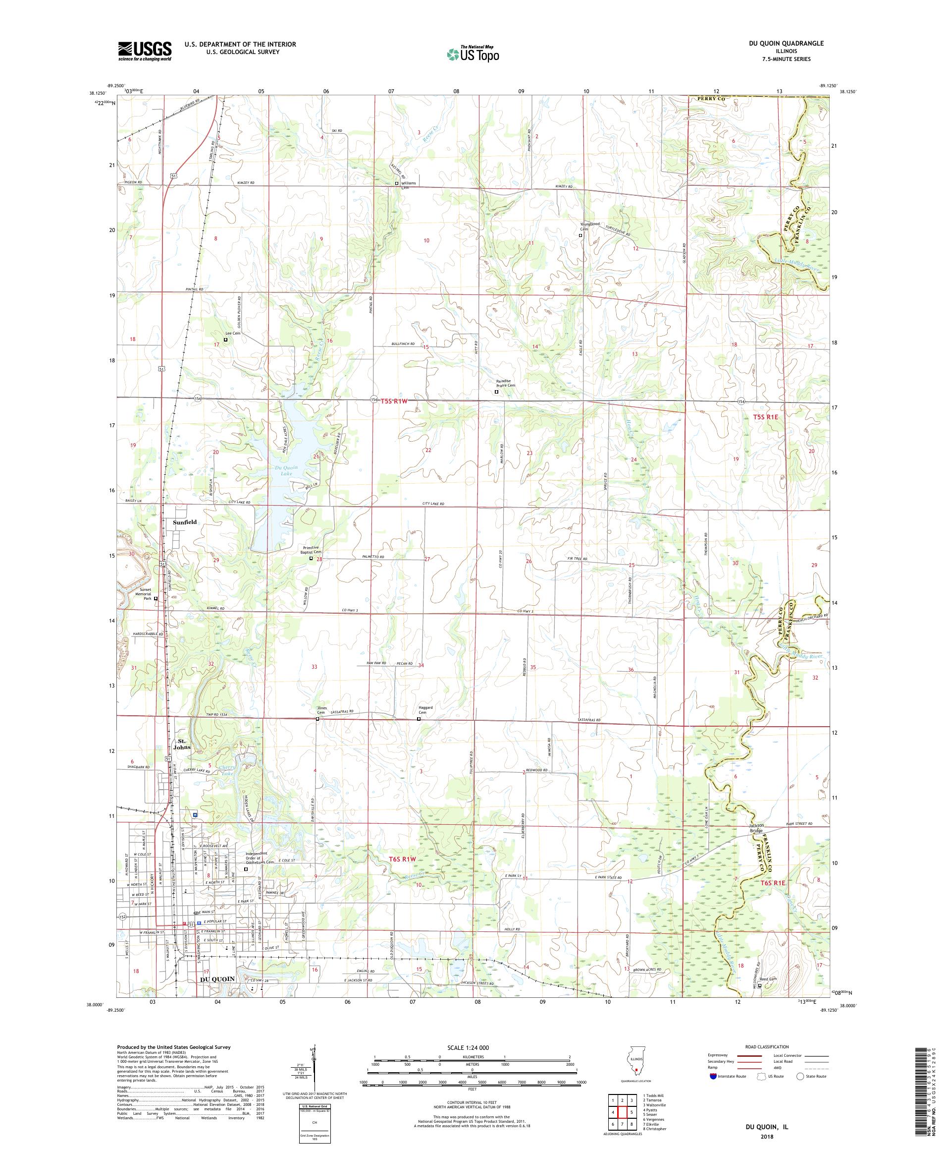 MyTopo Du Quoin, Illinois USGS Quad Topo Map