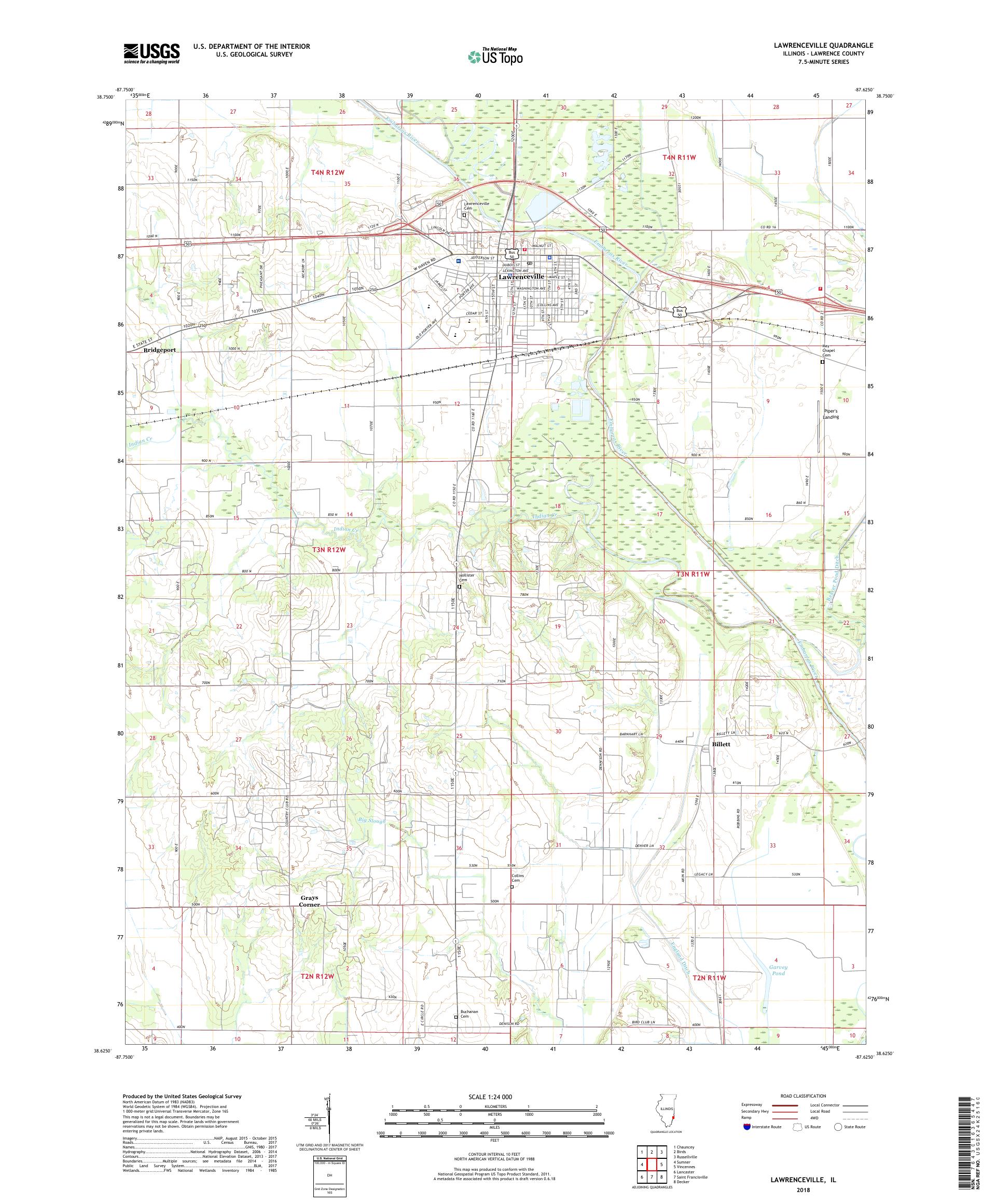 MyTopo Lawrenceville, Illinois USGS Quad Topo Map