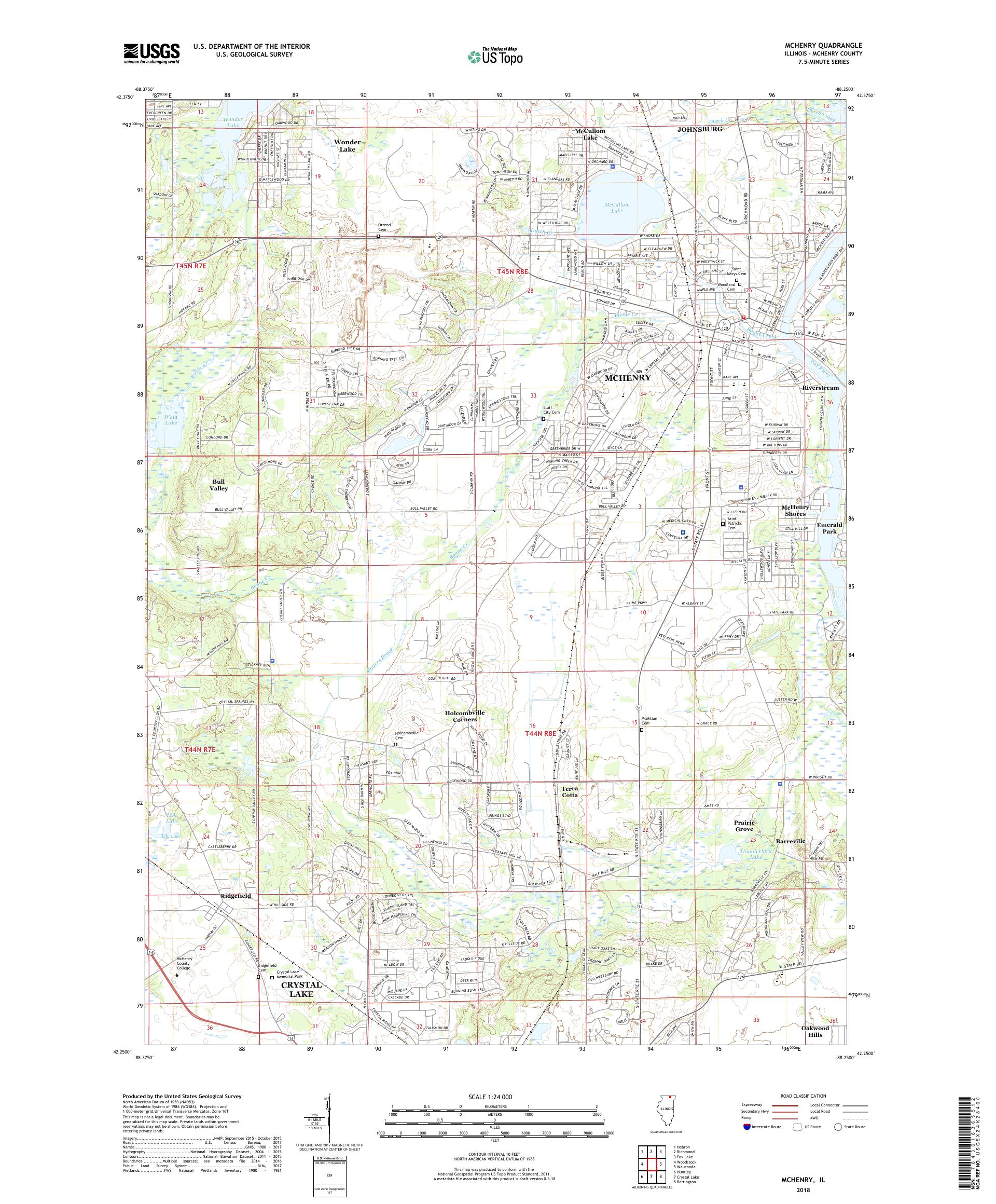 MyTopo McHenry, Illinois USGS Quad Topo Map