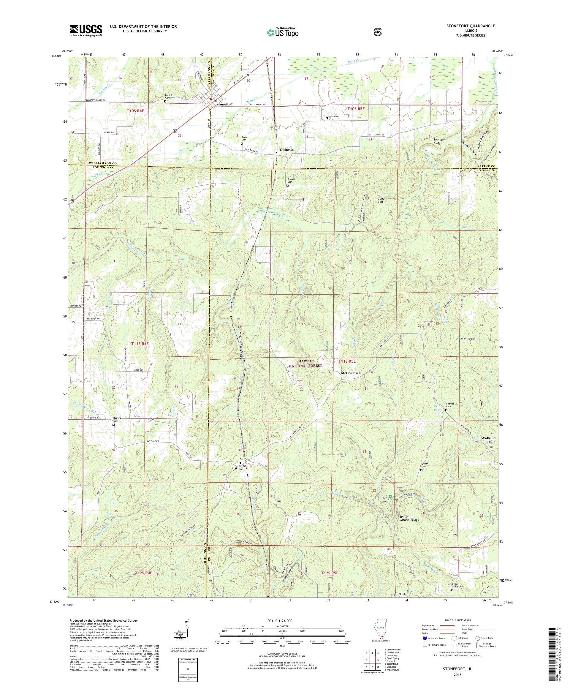 MyTopo Stonefort, Illinois USGS Quad Topo Map
