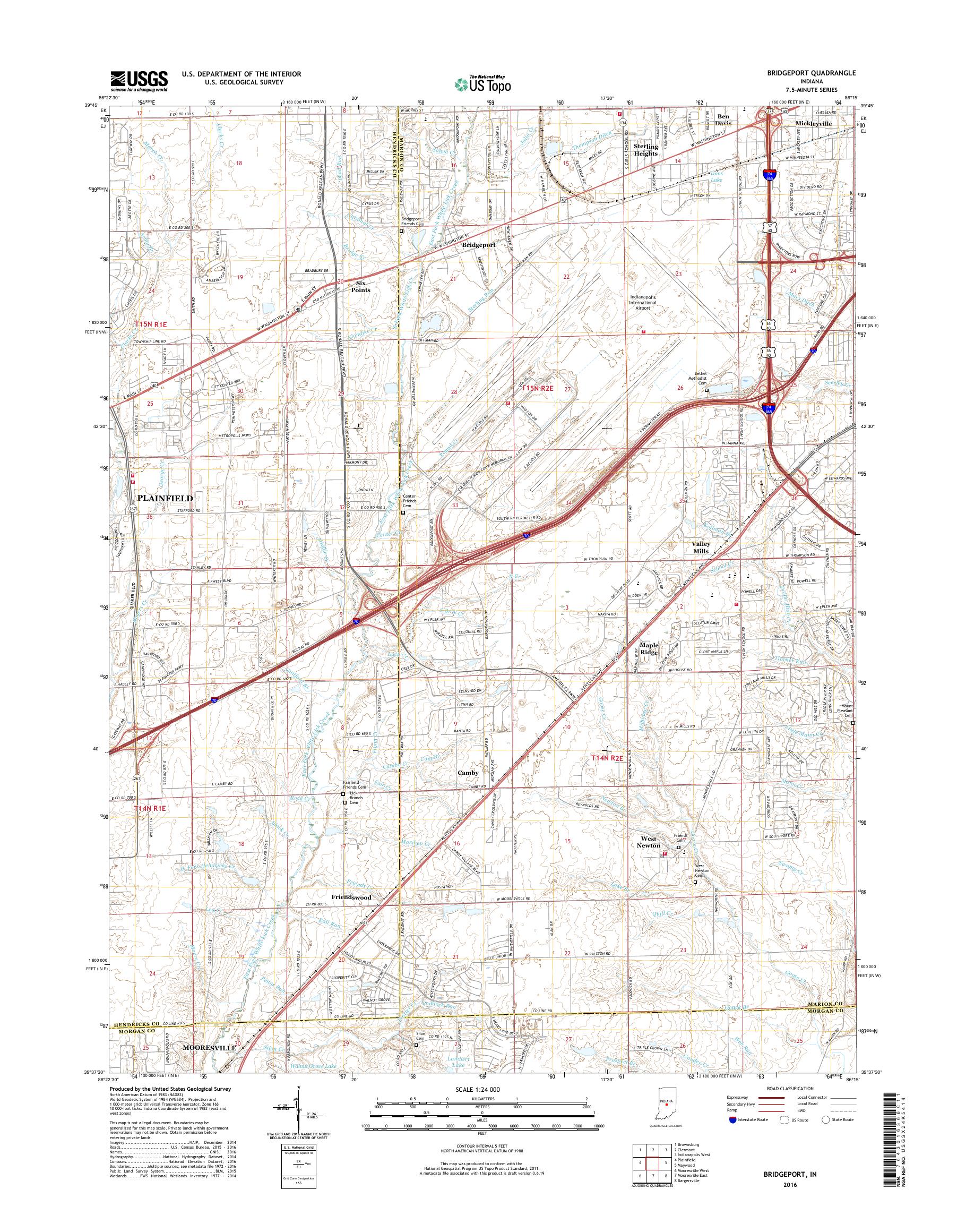 MyTopo Bridgeport, Indiana USGS Quad Topo Map