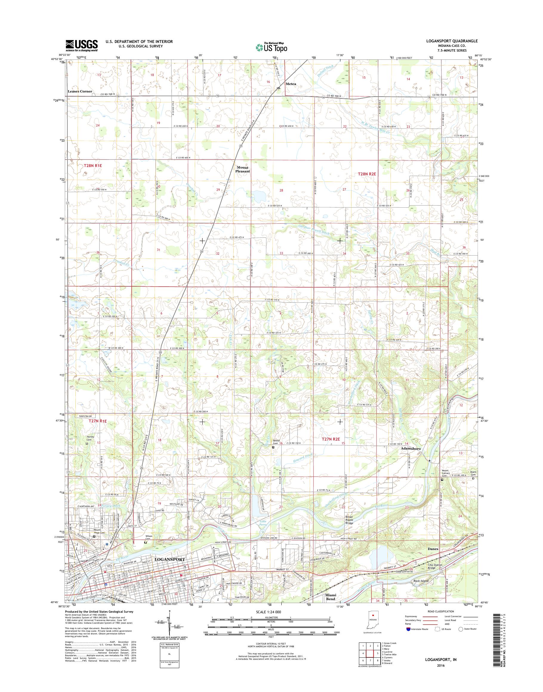 MyTopo Logansport, Indiana USGS Quad Topo Map