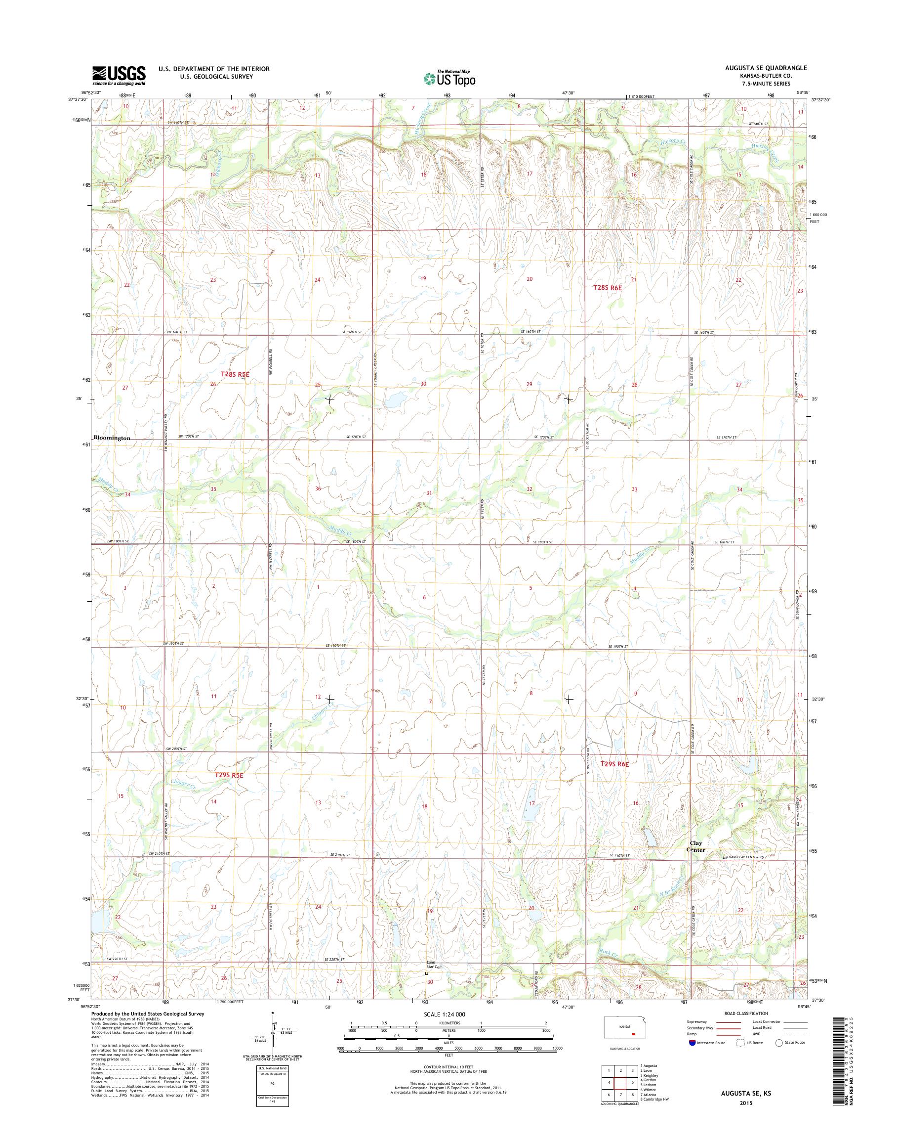MyTopo Augusta SE, Kansas USGS Quad Topo Map