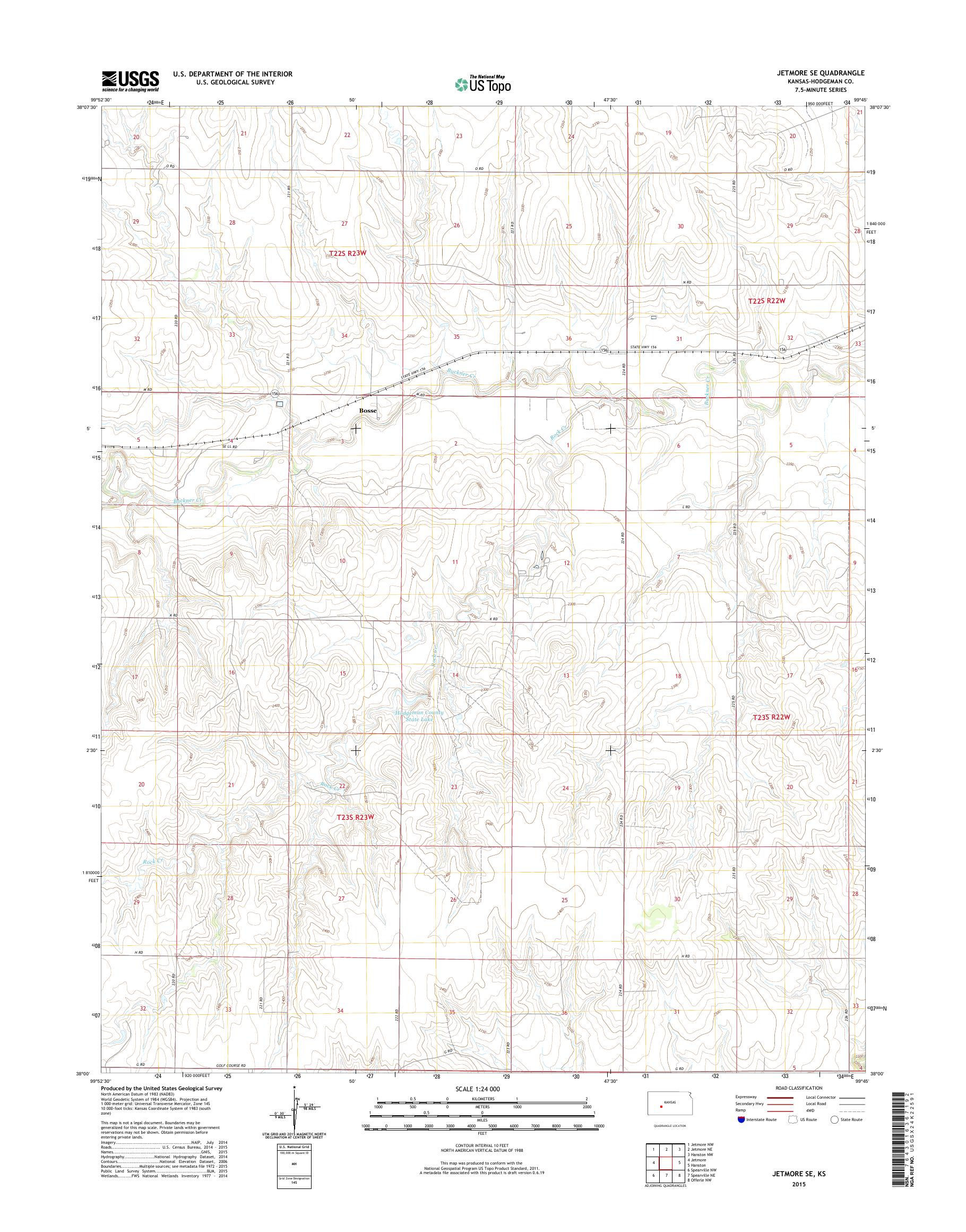 MyTopo Jetmore SE, Kansas USGS Quad Topo Map