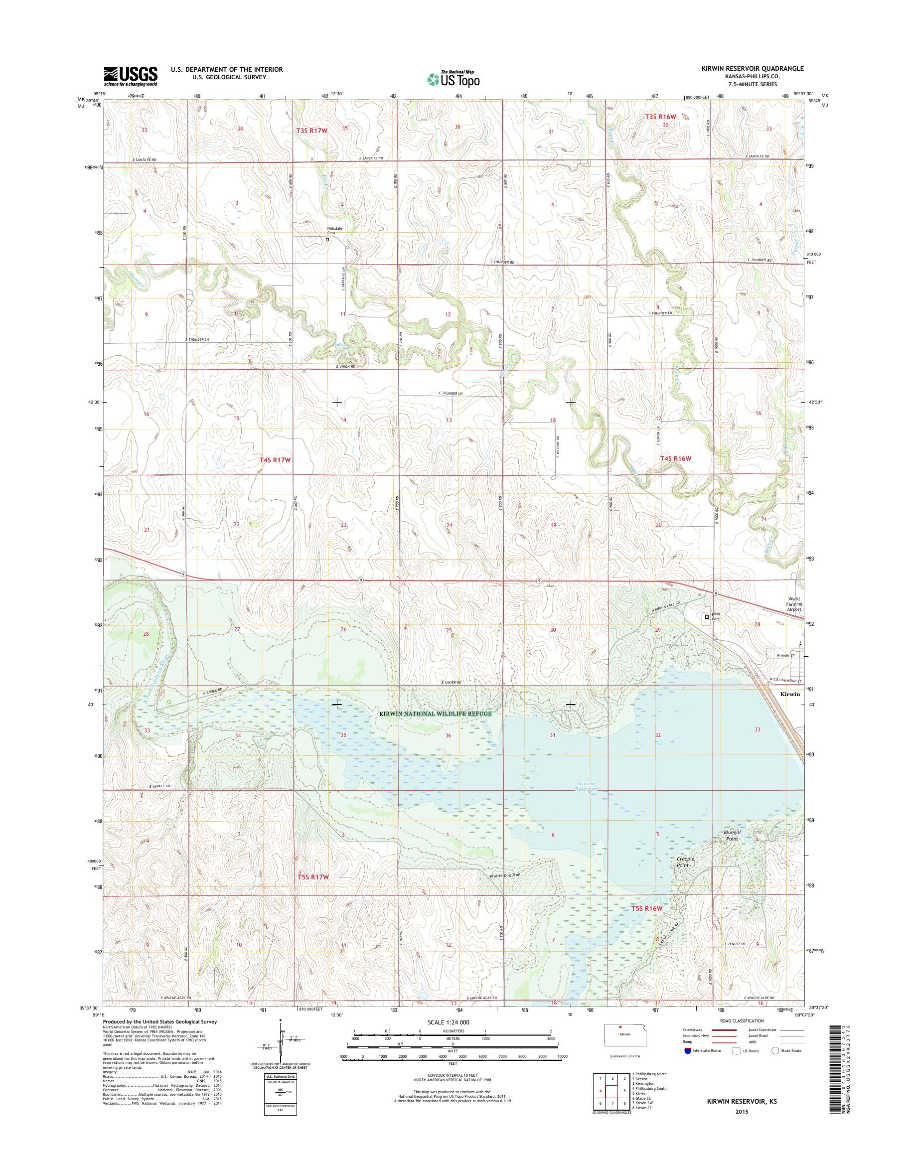 MyTopo Kirwin Reservoir, Kansas USGS Quad Topo Map