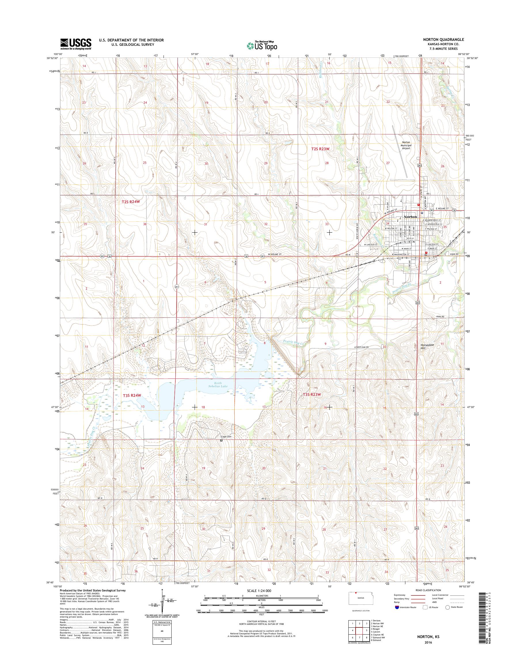MyTopo Norton, Kansas USGS Quad Topo Map