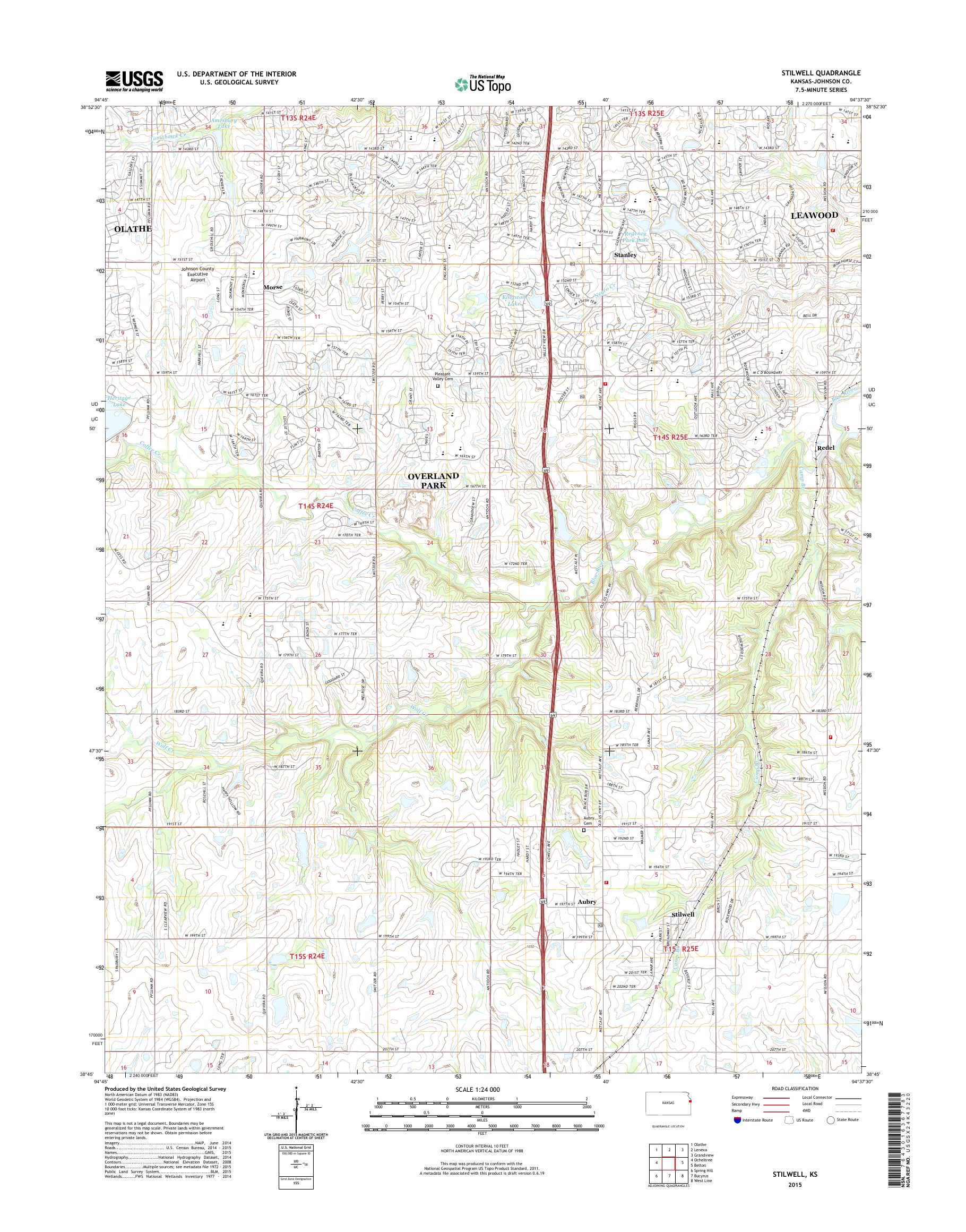 MyTopo Stilwell, Kansas USGS Quad Topo Map