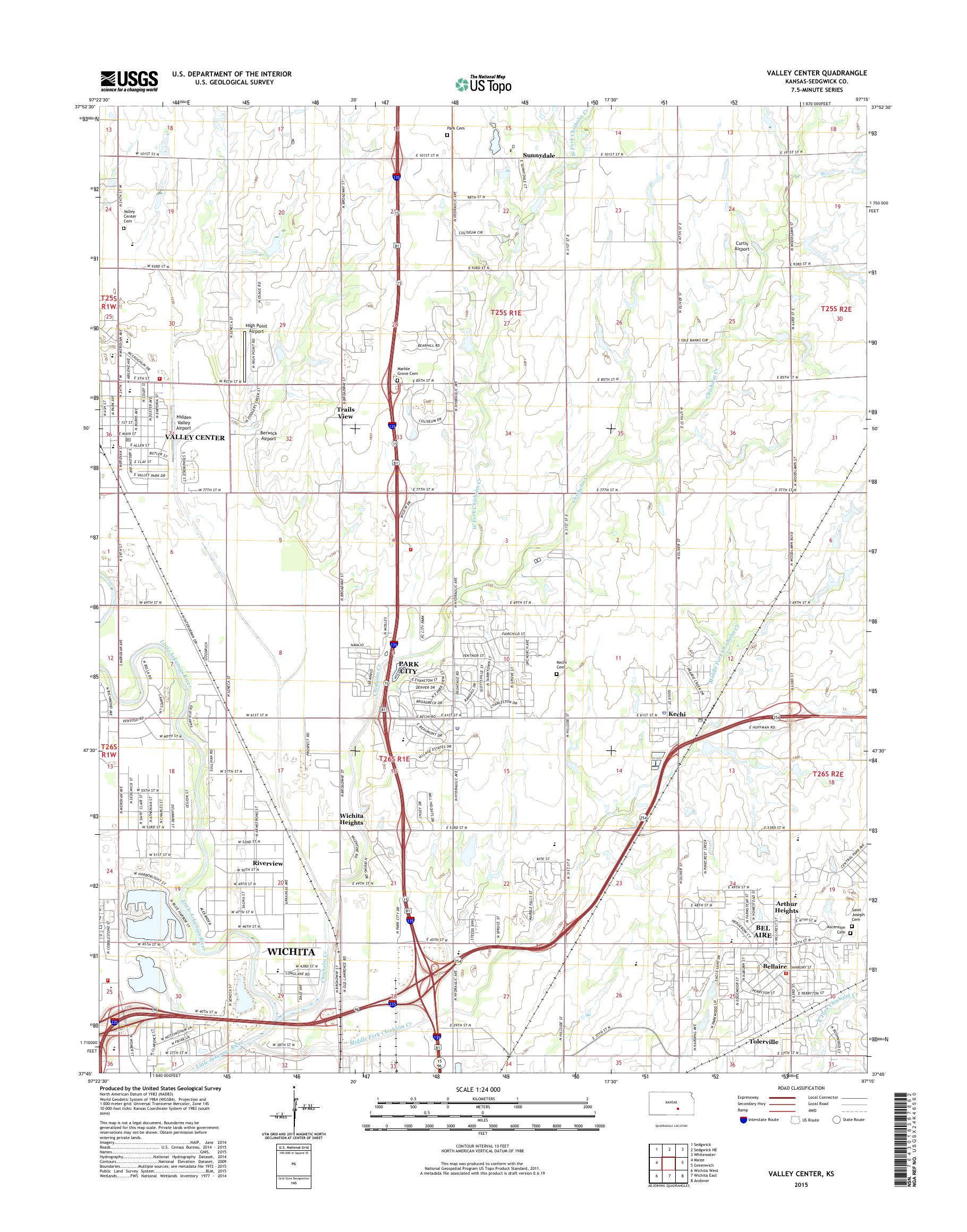 MyTopo Valley Center, Kansas USGS Quad Topo Map