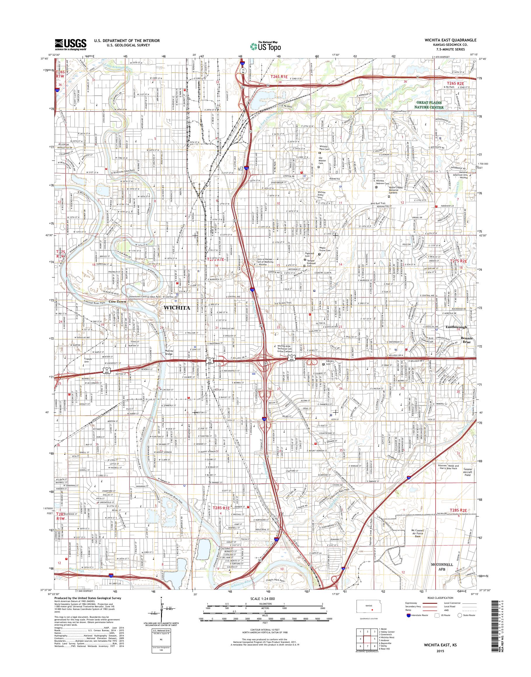 MyTopo Wichita East, Kansas USGS Quad Topo Map