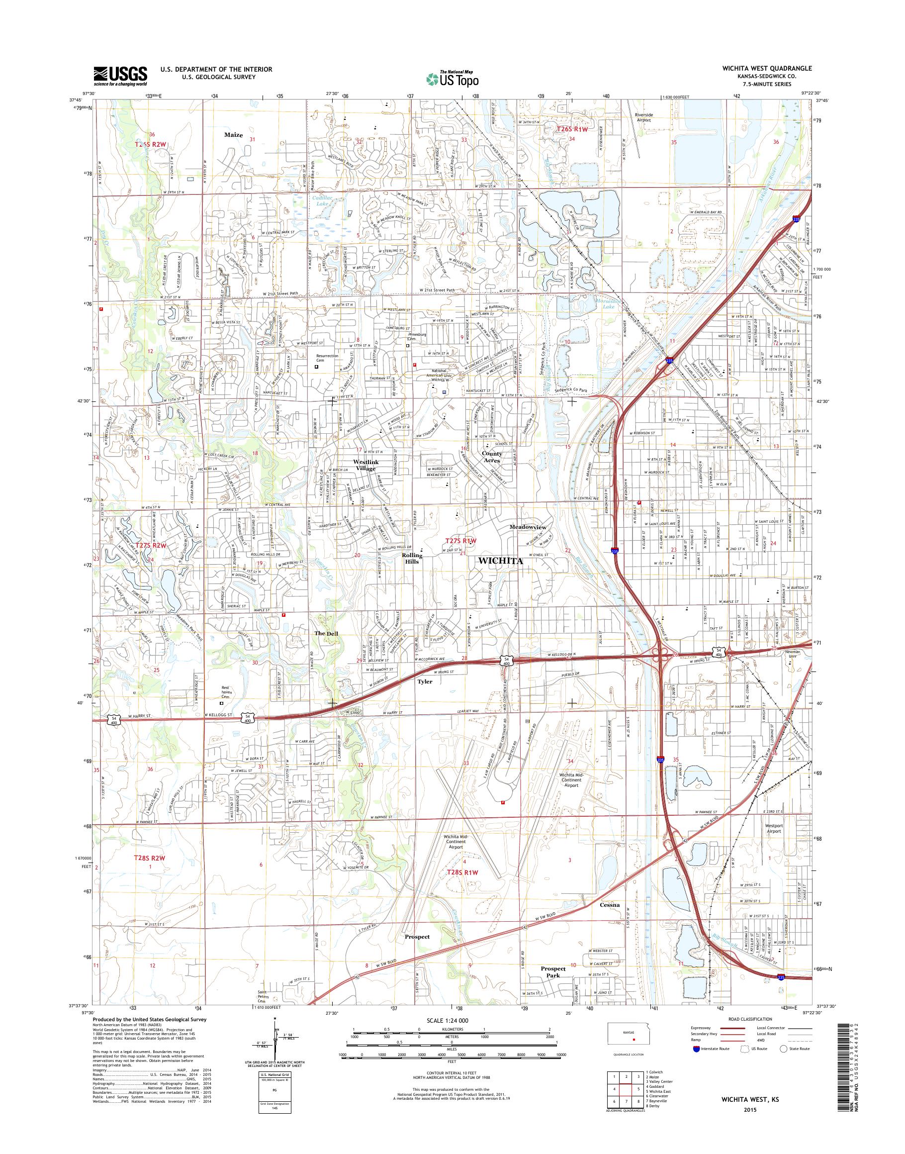 MyTopo Wichita West, Kansas USGS Quad Topo Map