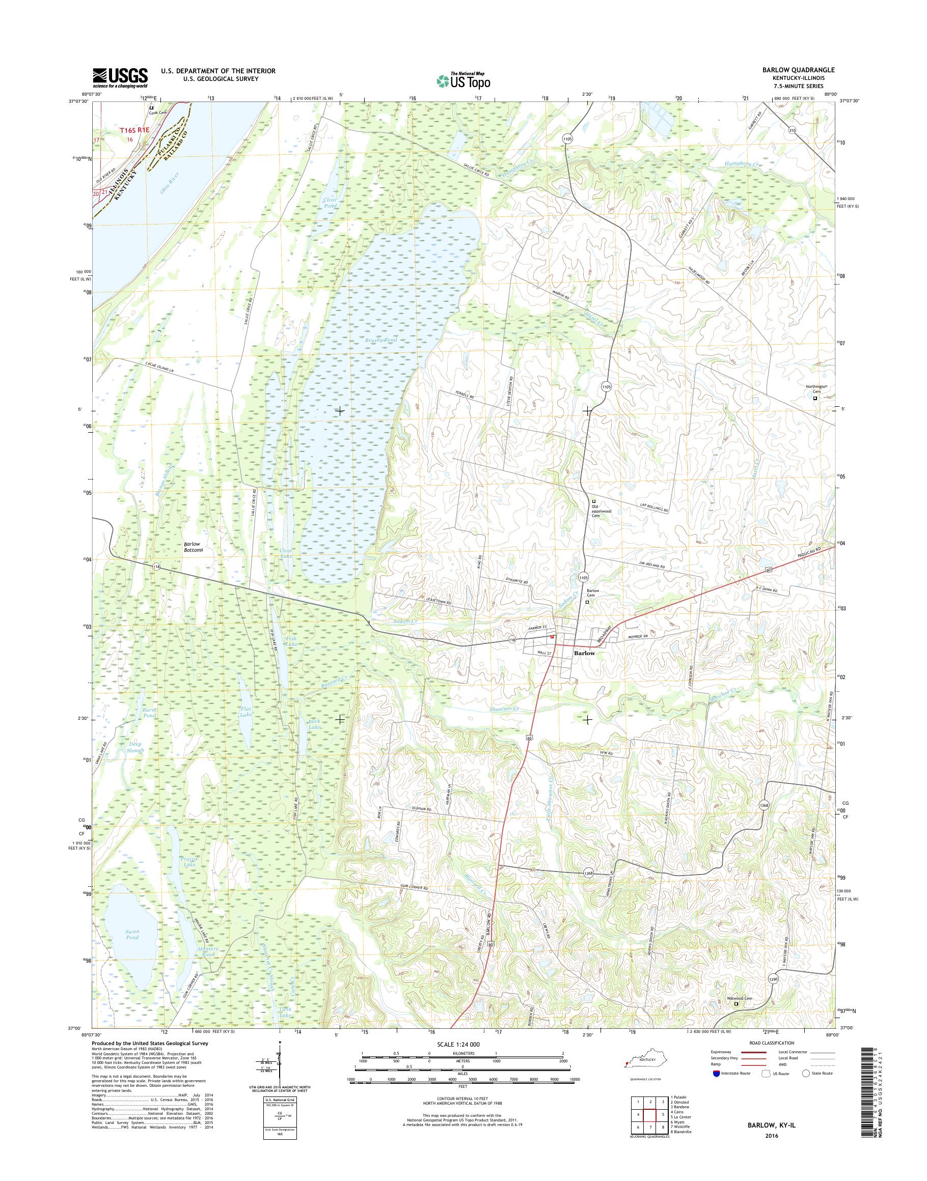 MyTopo Barlow, Kentucky USGS Quad Topo Map
