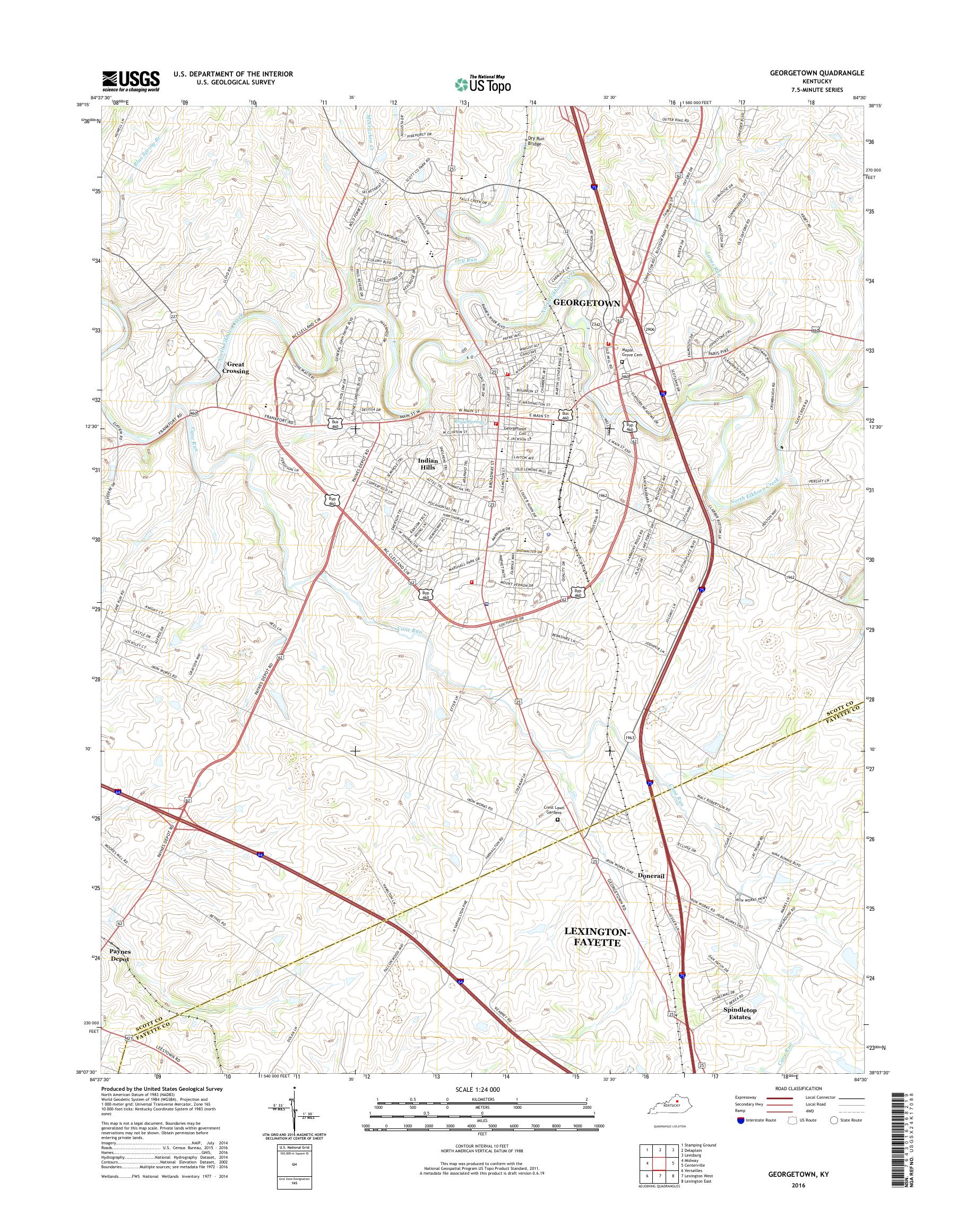 MyTopo Kentucky USGS Quad Topo Map