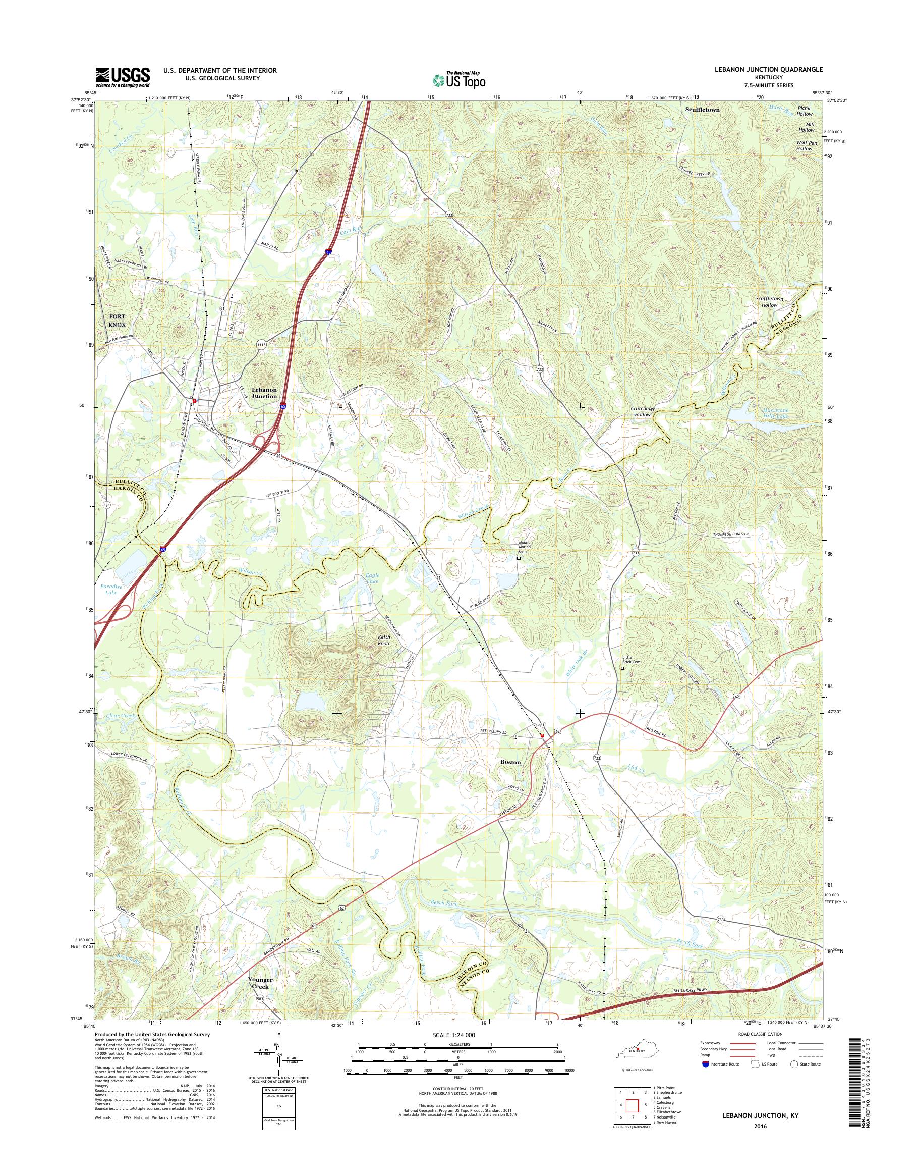 MyTopo Lebanon Junction, Kentucky USGS Quad Topo Map