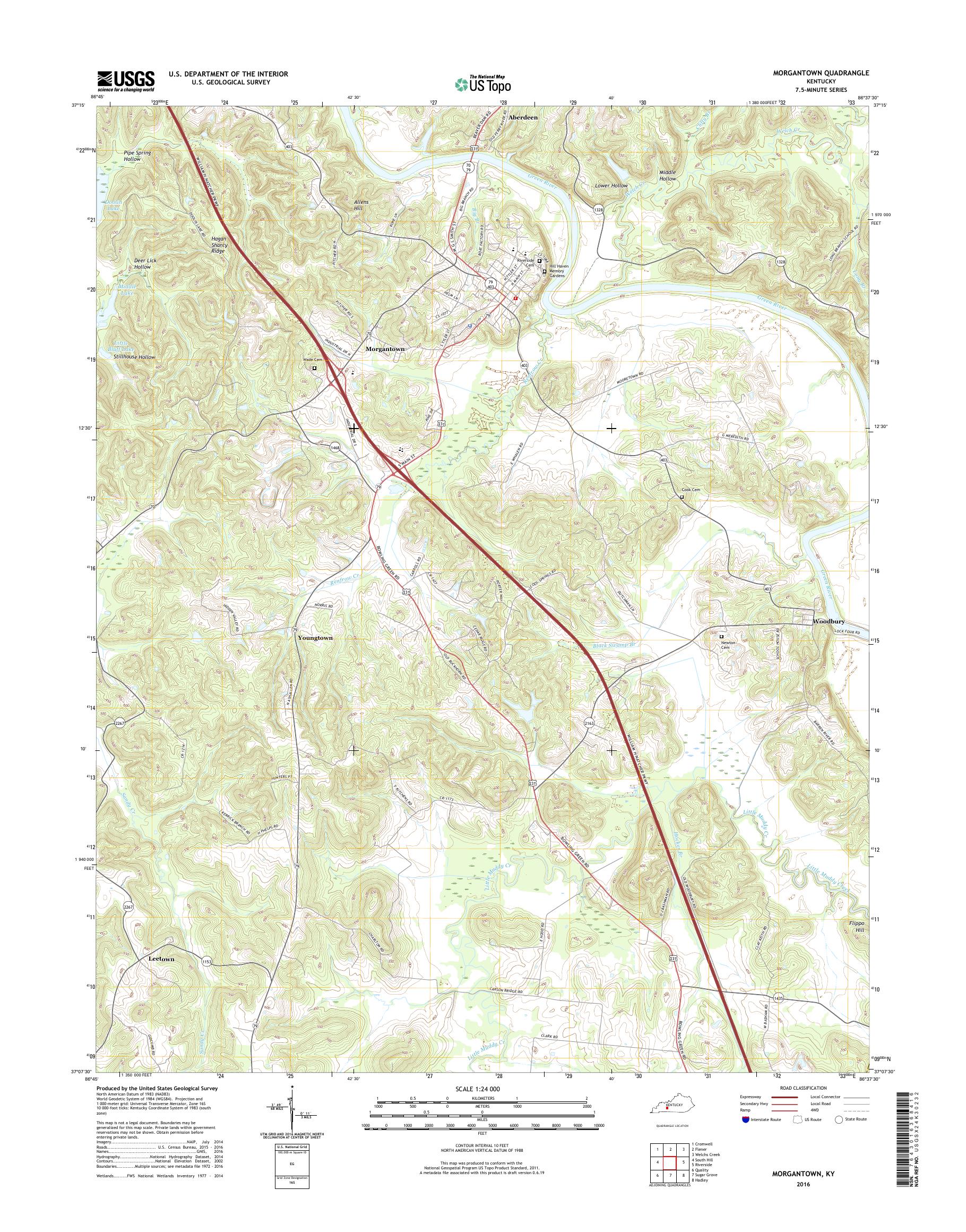 MyTopo Kentucky USGS Quad Topo Map