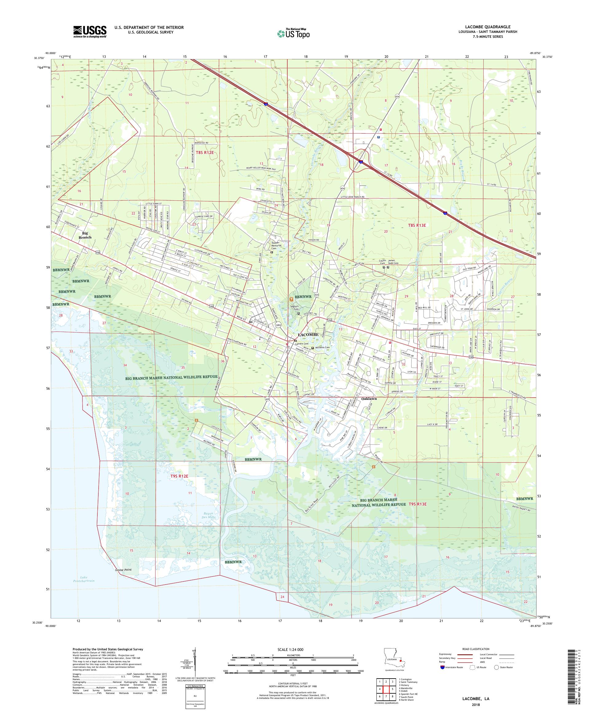 MyTopo Louisiana USGS Quad Topo Map