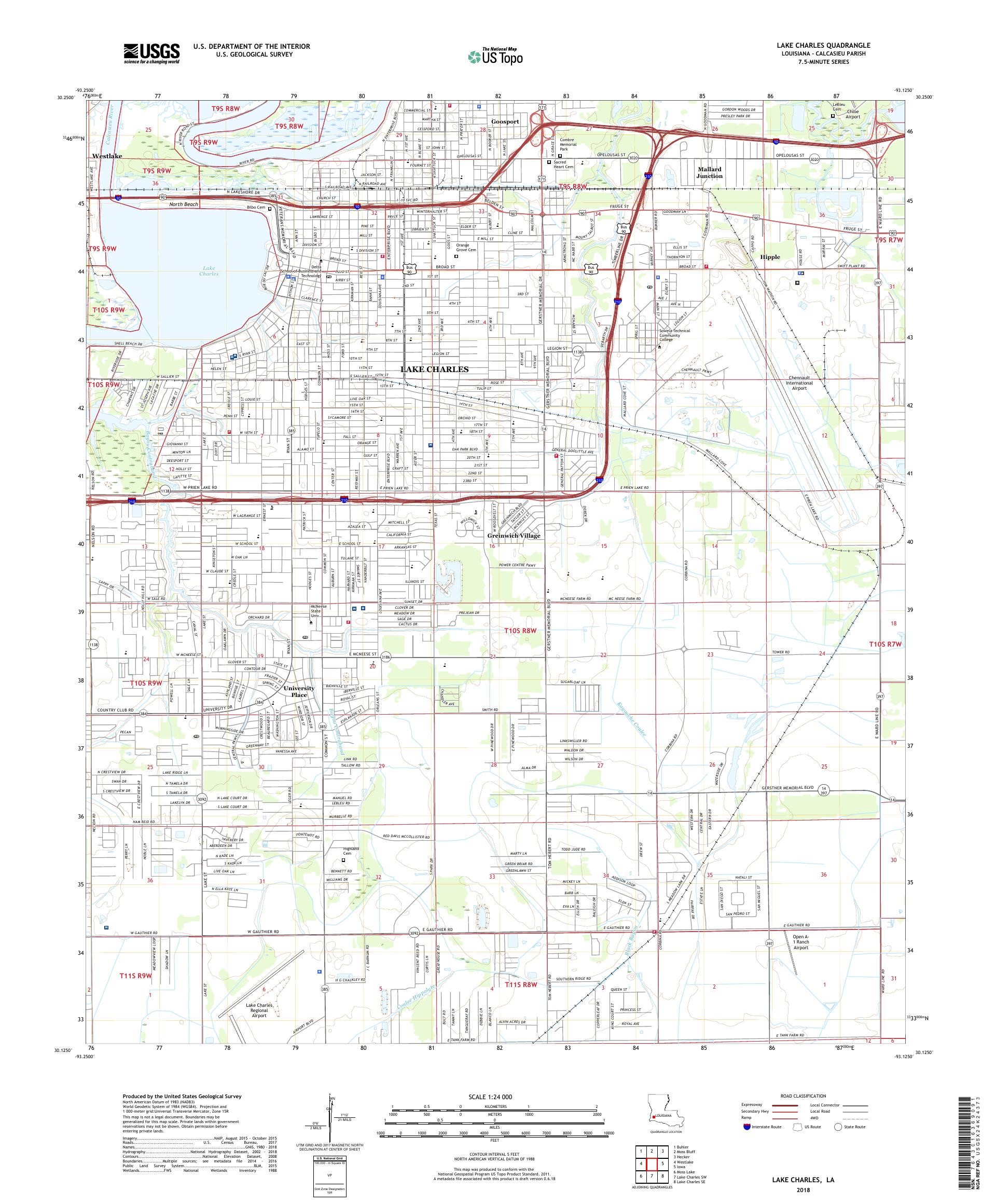 Map Of Lake Charles La Maping Resources