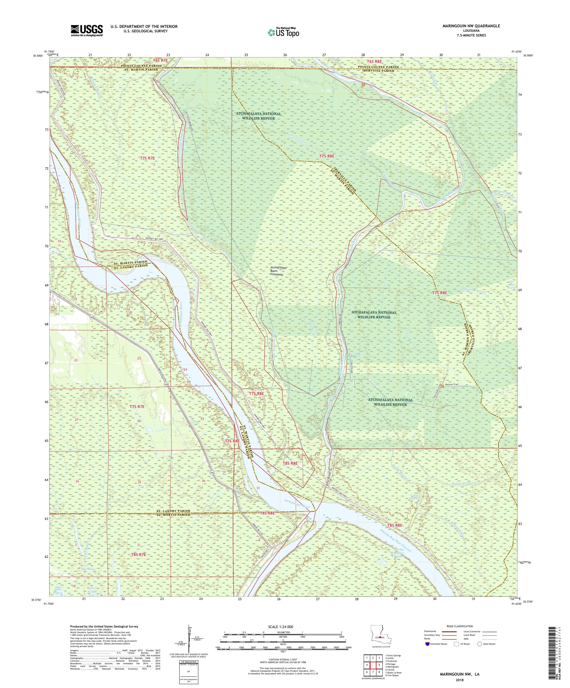 MyTopo Maringouin Nw, Louisiana USGS Quad Topo Map