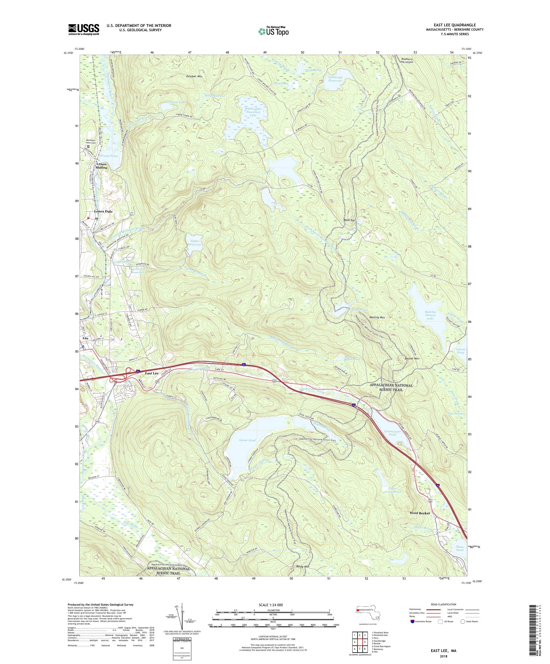 MyTopo East Lee, Massachusetts USGS Quad Topo Map