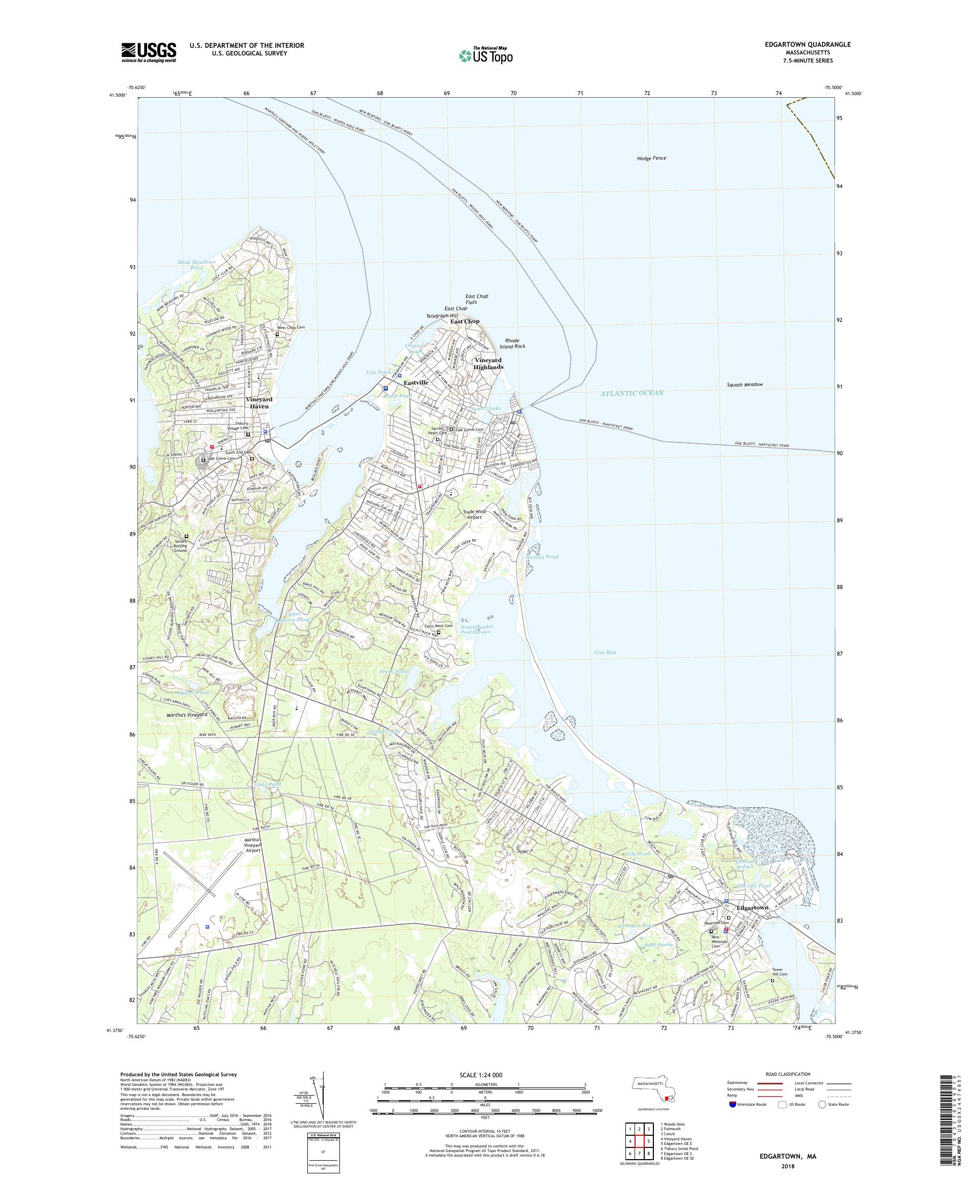 MyTopo Edgartown, Massachusetts USGS Quad Topo Map