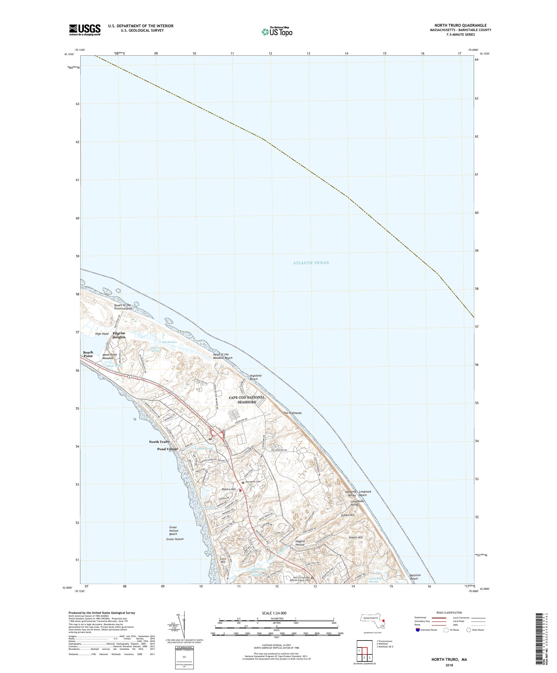 MyTopo North Truro, Massachusetts USGS Quad Topo Map