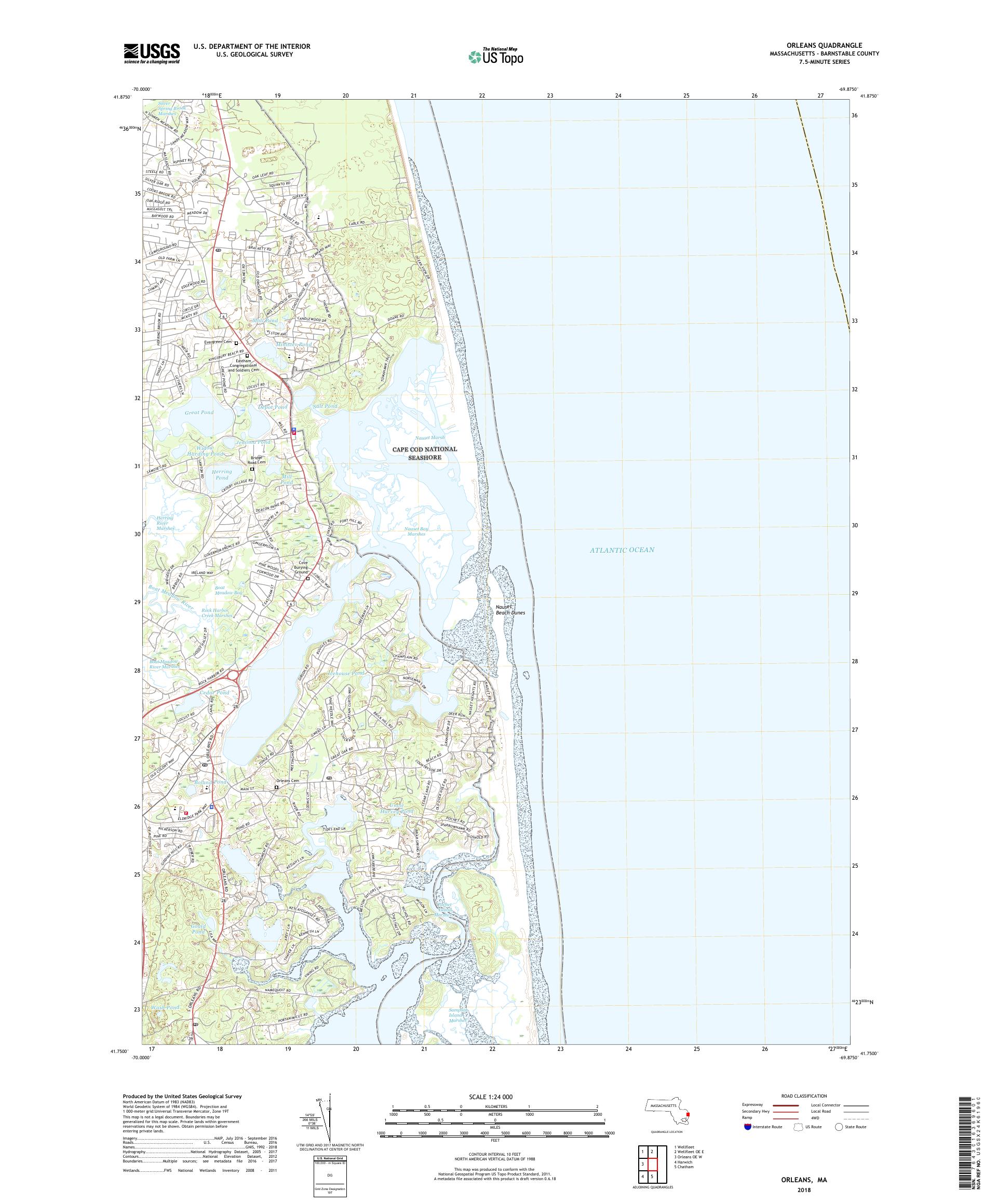 MyTopo Orleans, Massachusetts USGS Quad Topo Map
