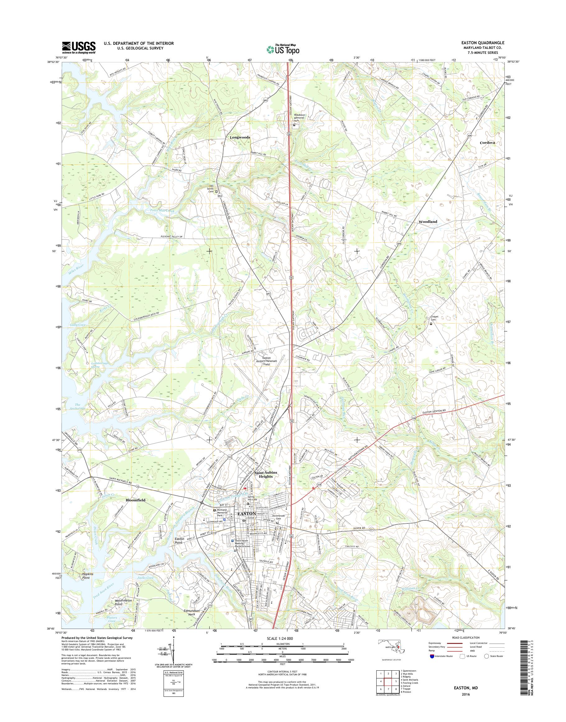 MyTopo Easton, Maryland USGS Quad Topo Map