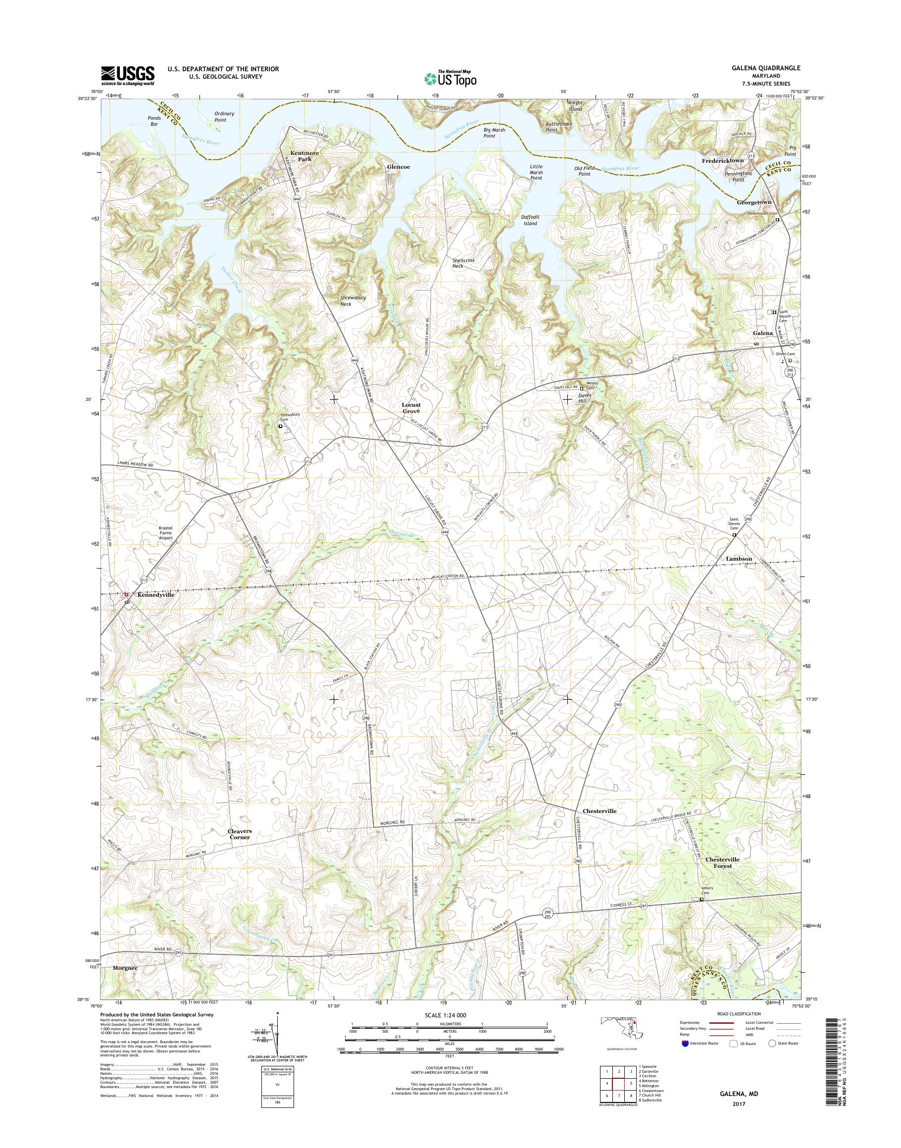 MyTopo Galena, Maryland USGS Quad Topo Map