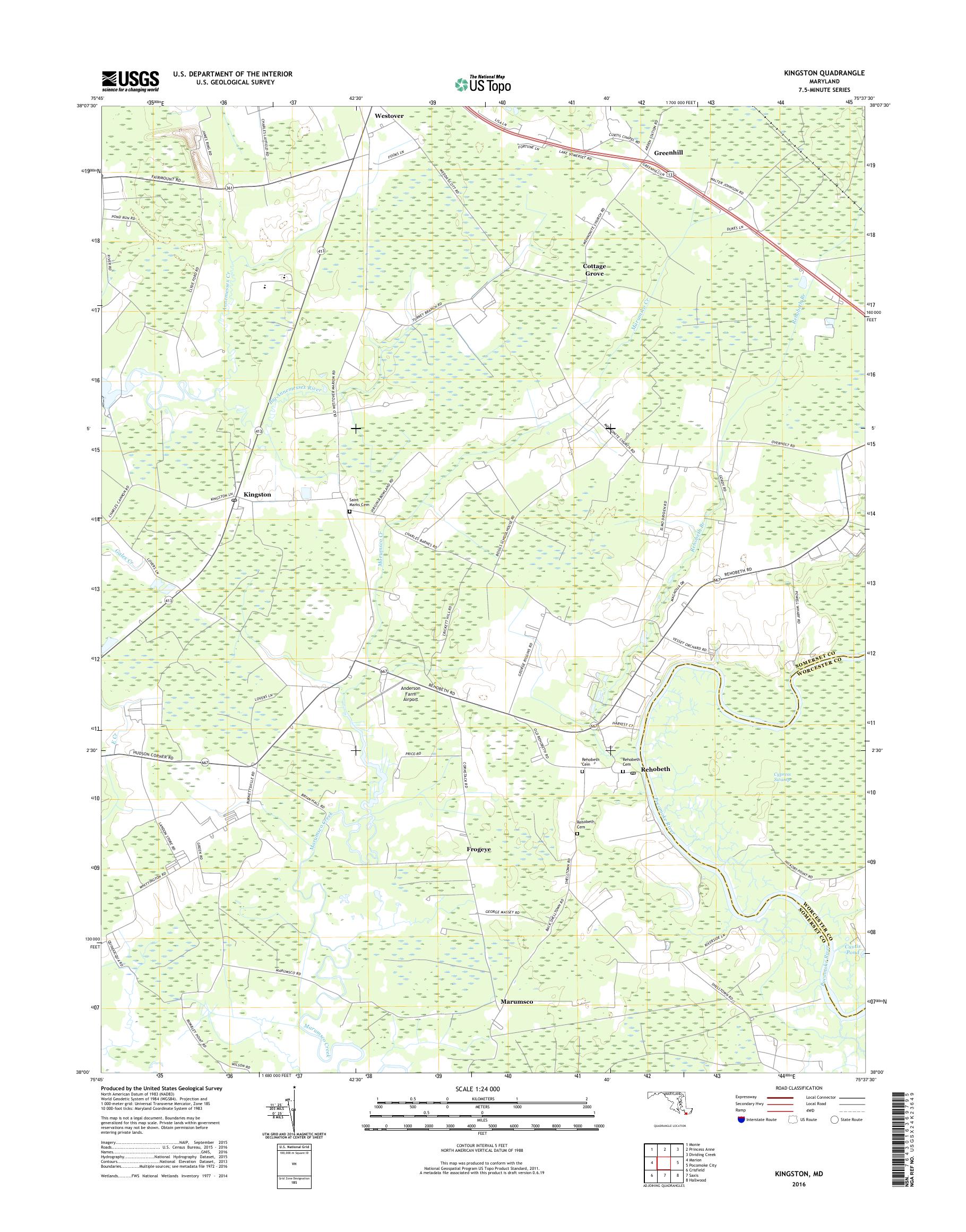 MyTopo Kingston, Maryland USGS Quad Topo Map
