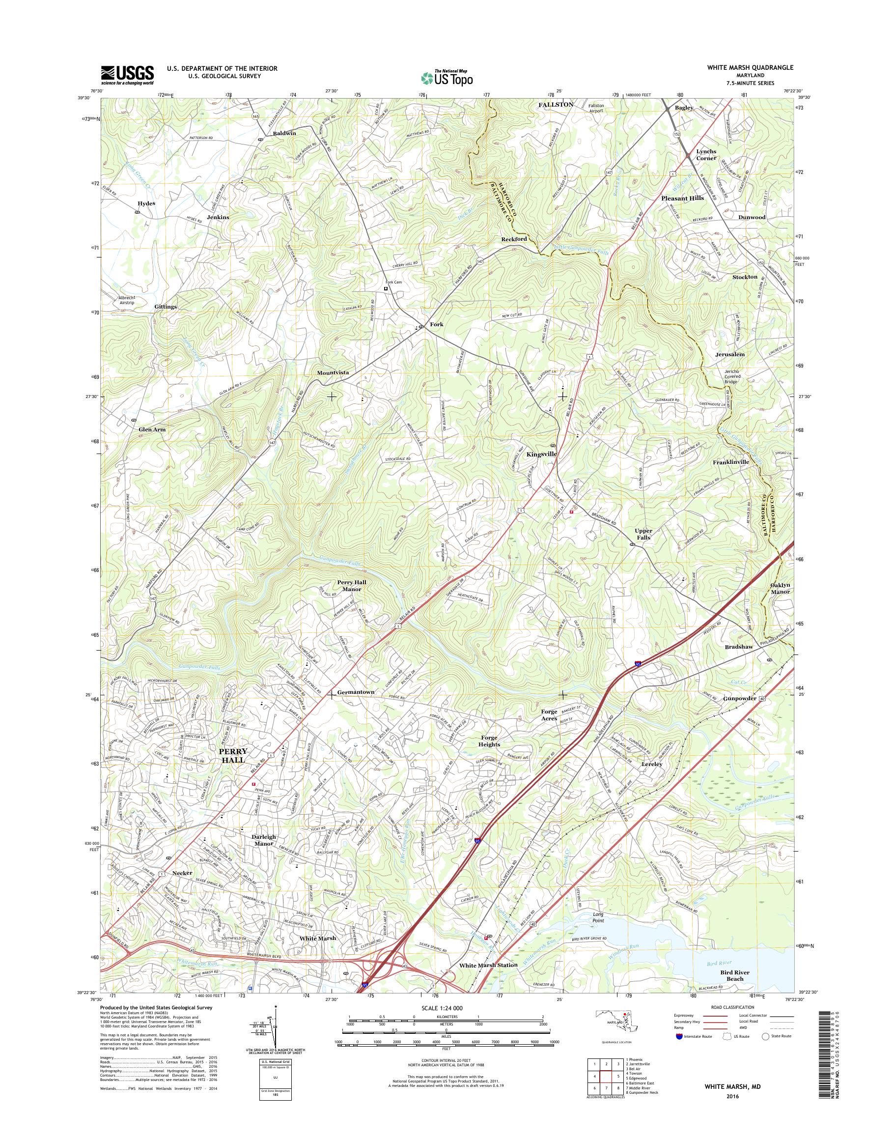 MyTopo White Marsh, Maryland USGS Quad Topo Map