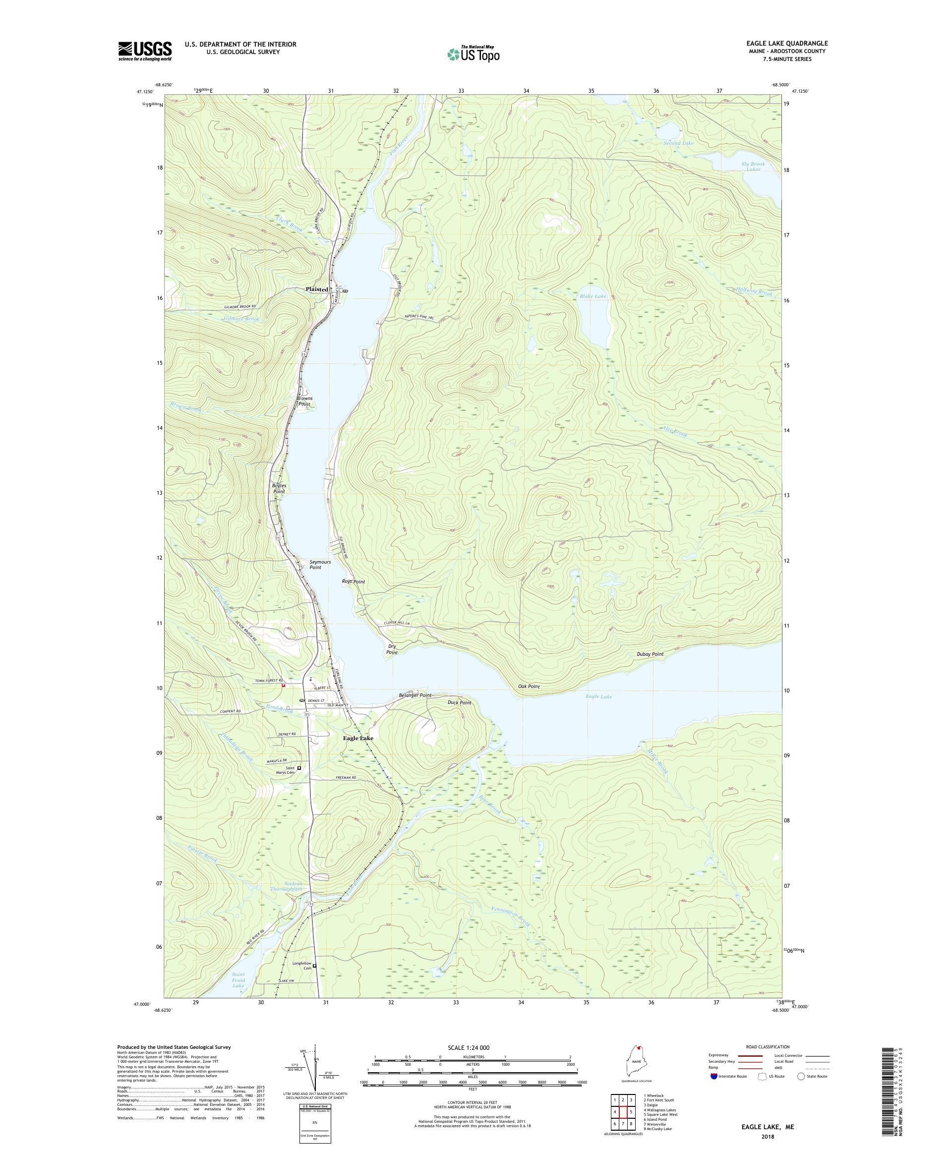 MyTopo Eagle Lake, Maine USGS Quad Topo Map