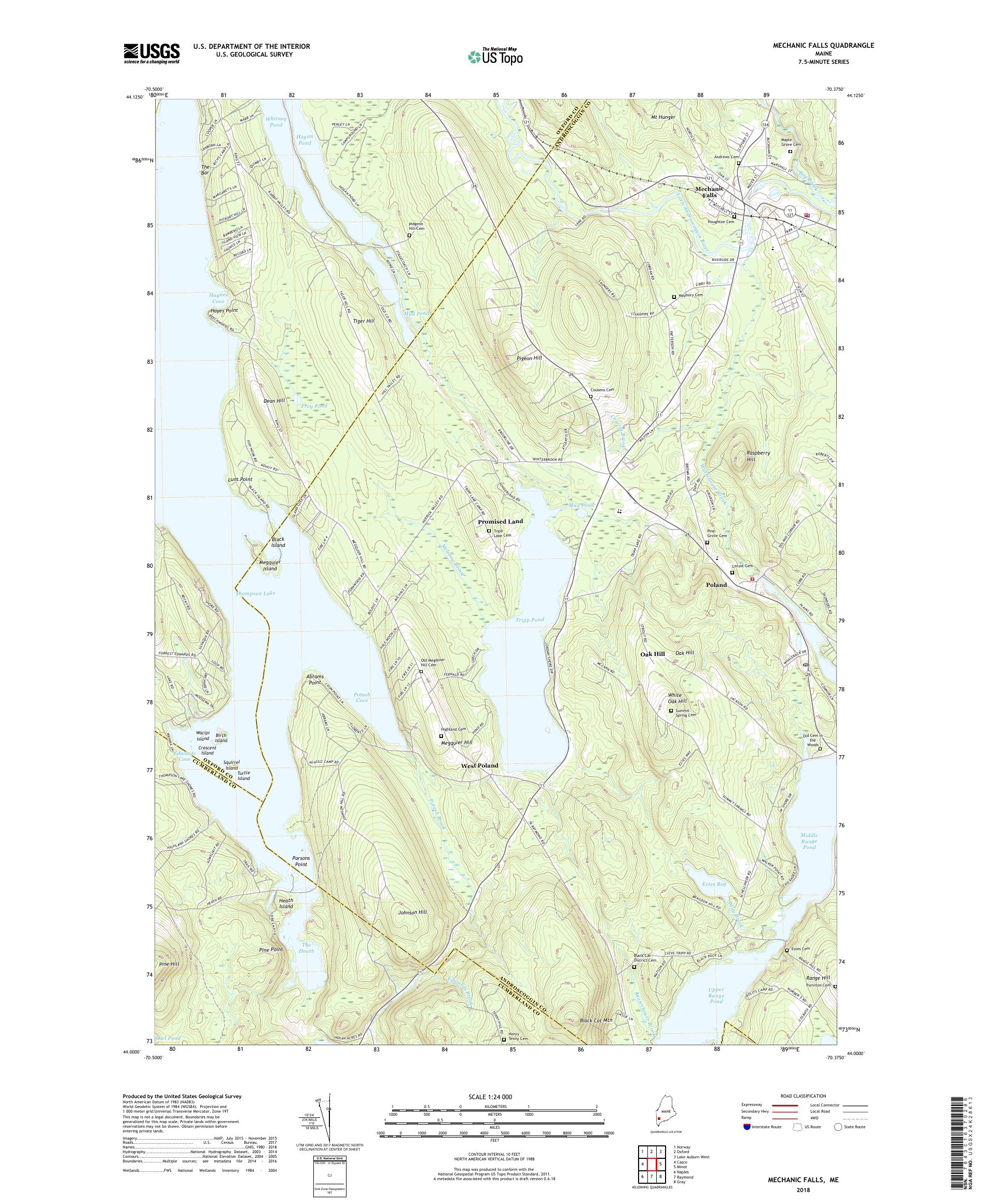 Mechanic Falls Maine Map