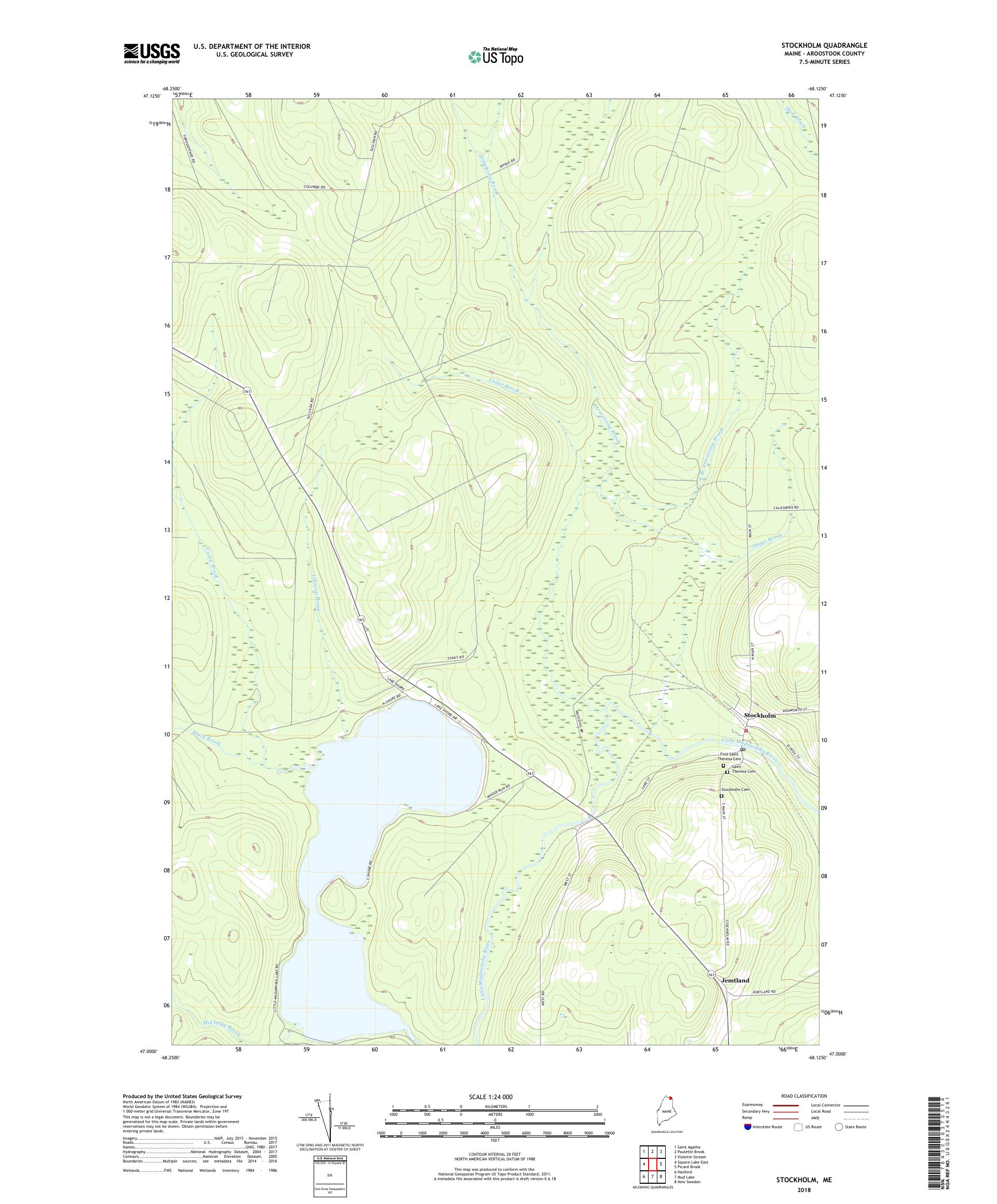 MyTopo Stockholm, Maine USGS Quad Topo Map