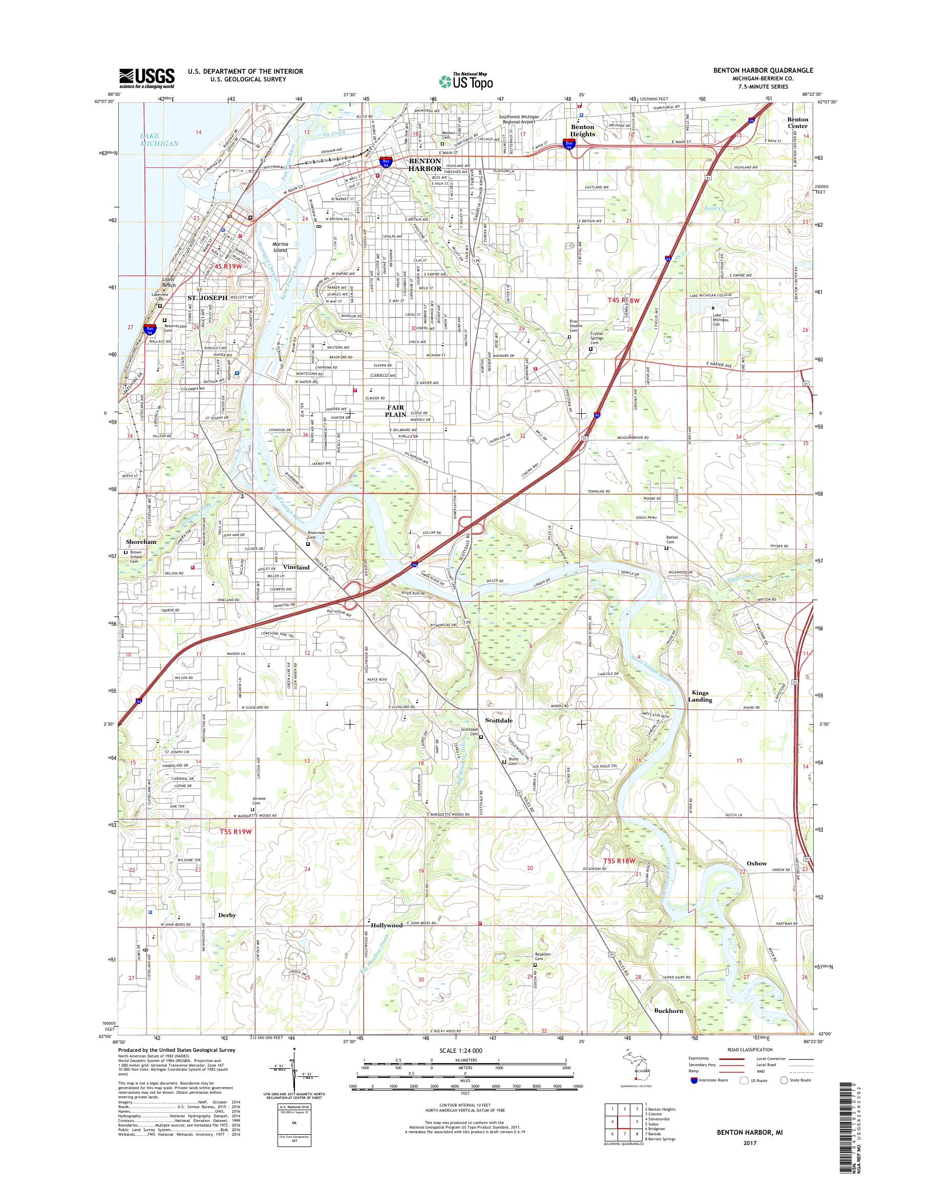 Benton Harbor Mi Zip Code Map United States Map