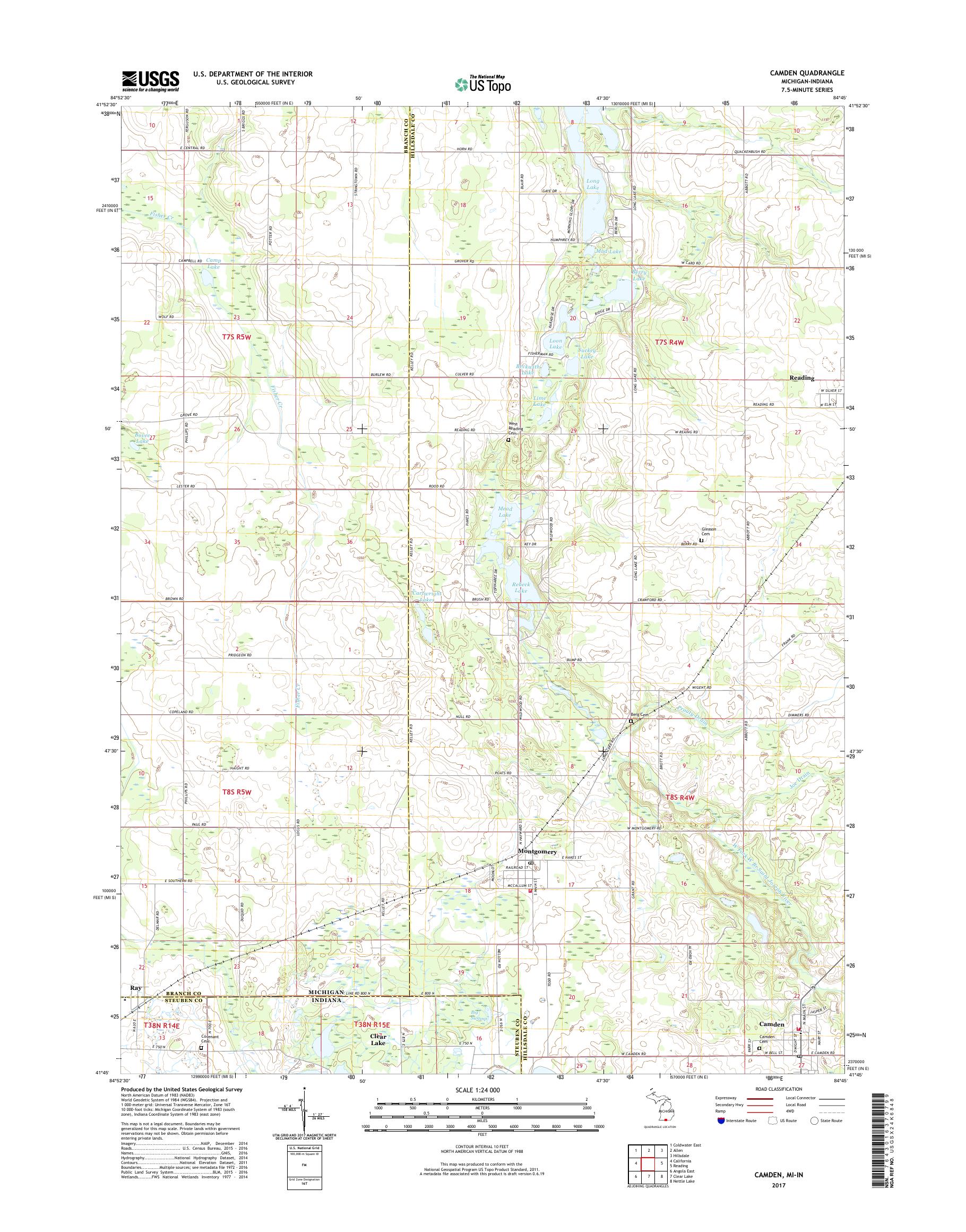 MyTopo Camden, Michigan USGS Quad Topo Map