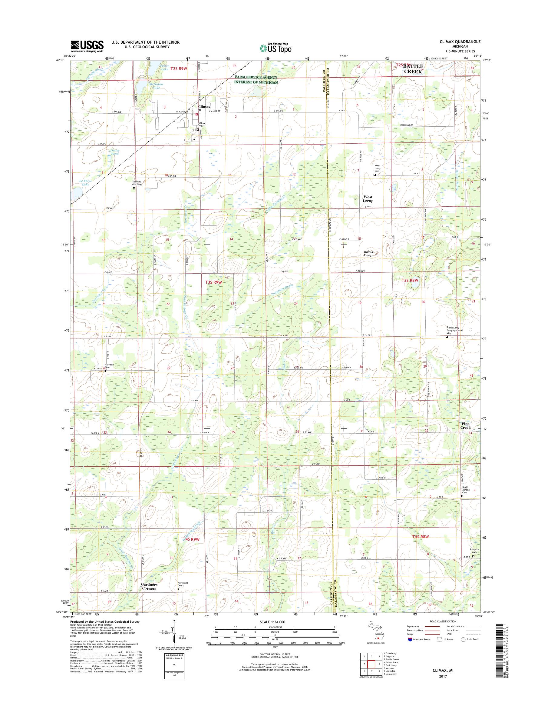 MyTopo Climax, Michigan USGS Quad Topo Map